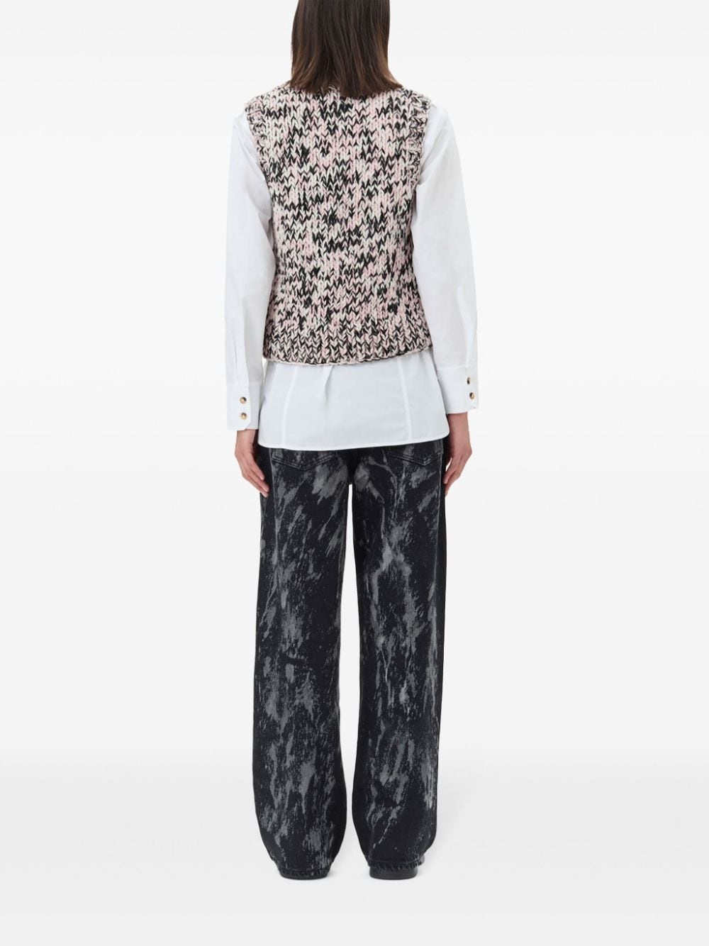 painterly-print palazzo trousers - 4