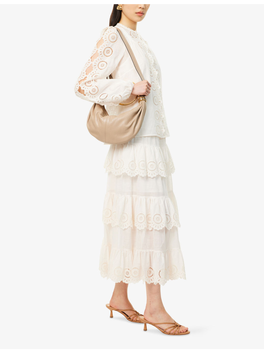 Lucky Embroidered Cotton Midi Skirt - 2