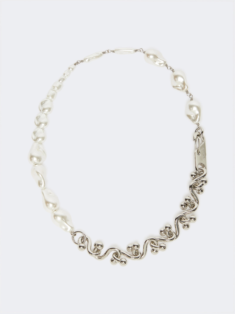 GRAMMO Bead and metallic necklace - SILVER 1