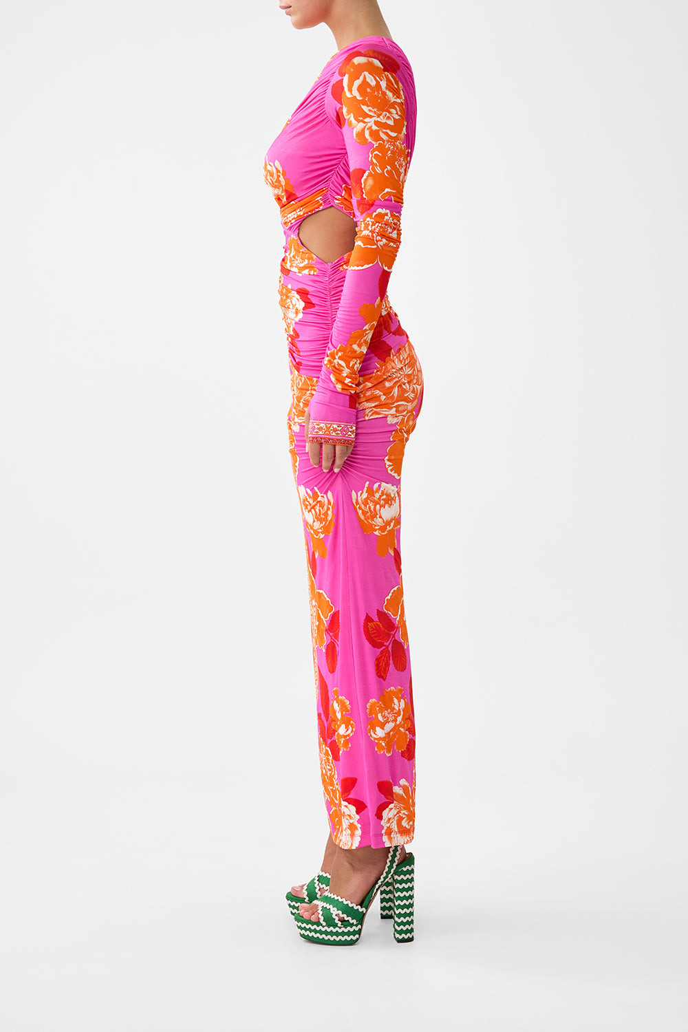 ONE SHOULDER JERSEY CUT OUT DRESS - 4