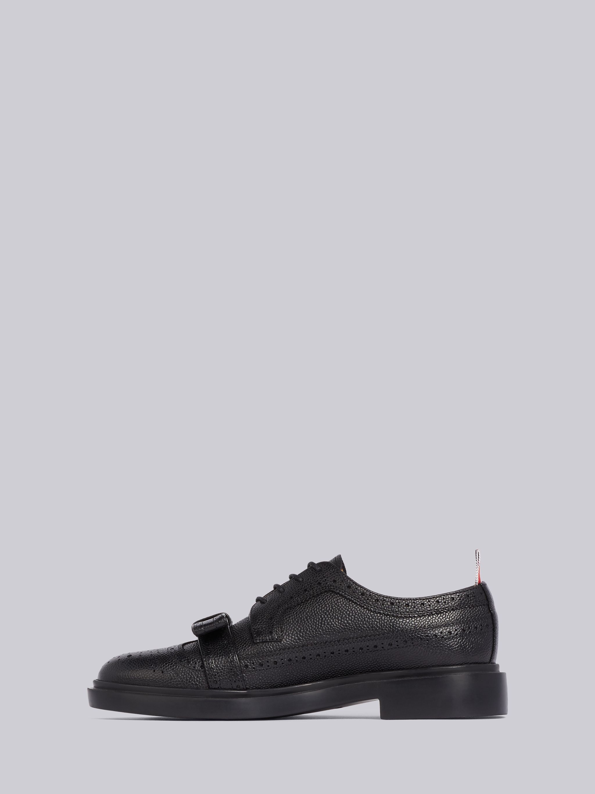 Black Pebbled Bow Detailing Brogue - 3