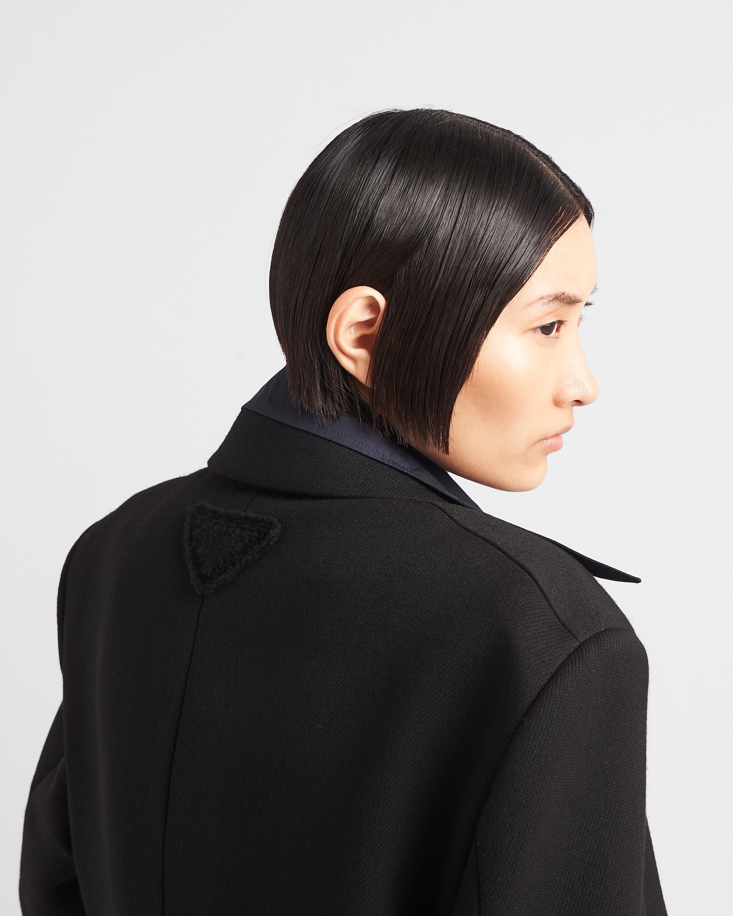 Single-breasted gabardine jacket with collar - 4