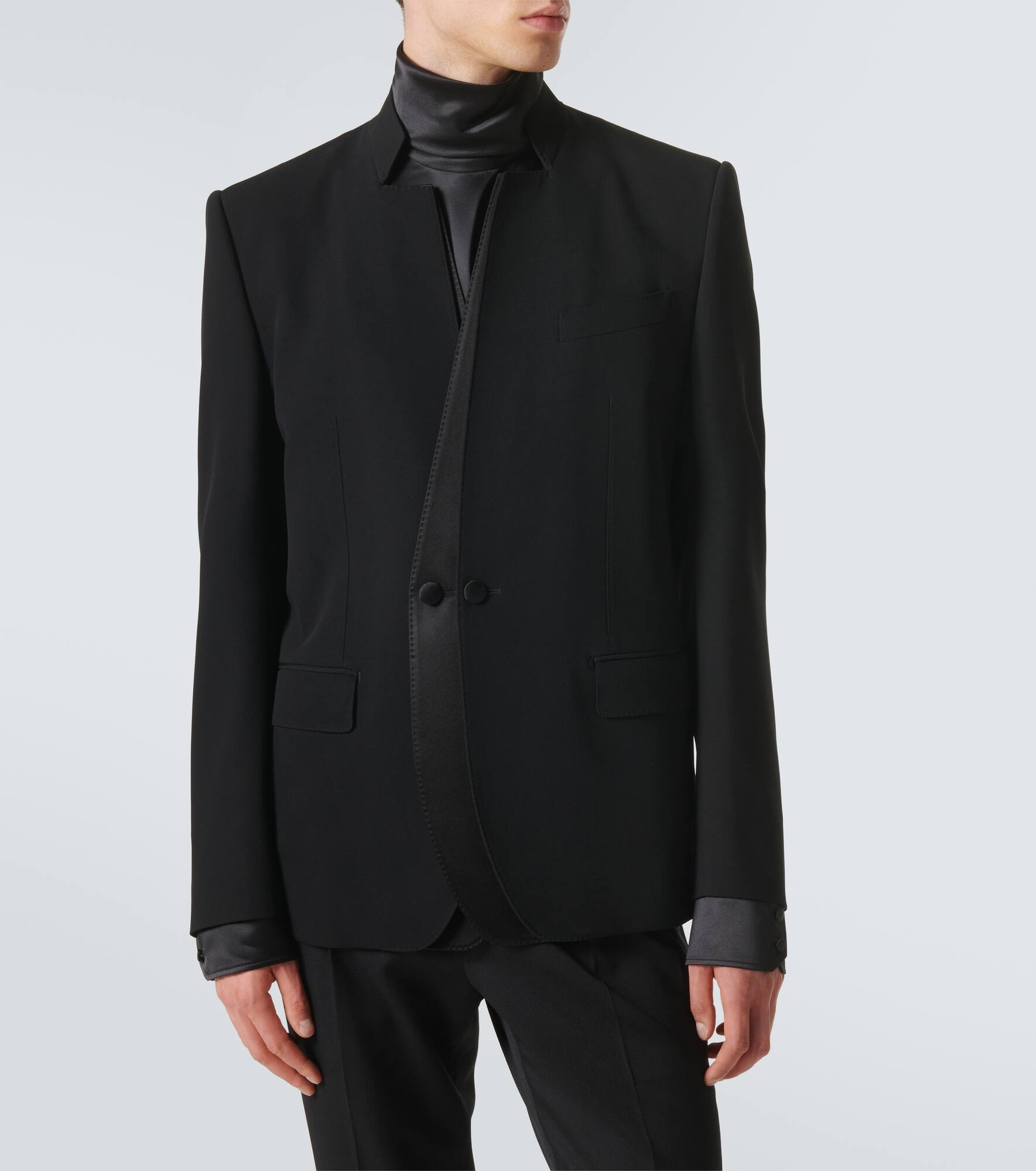 Wool-blend gabardine blazer - 3