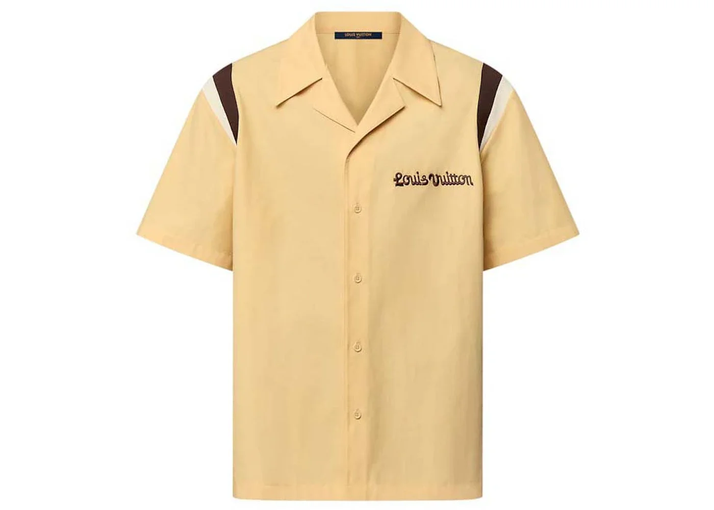 Louis Vuitton by Tyler, the Creator Embroidered Short-Sleeved Cotton Bowling Shirt Beige - 1