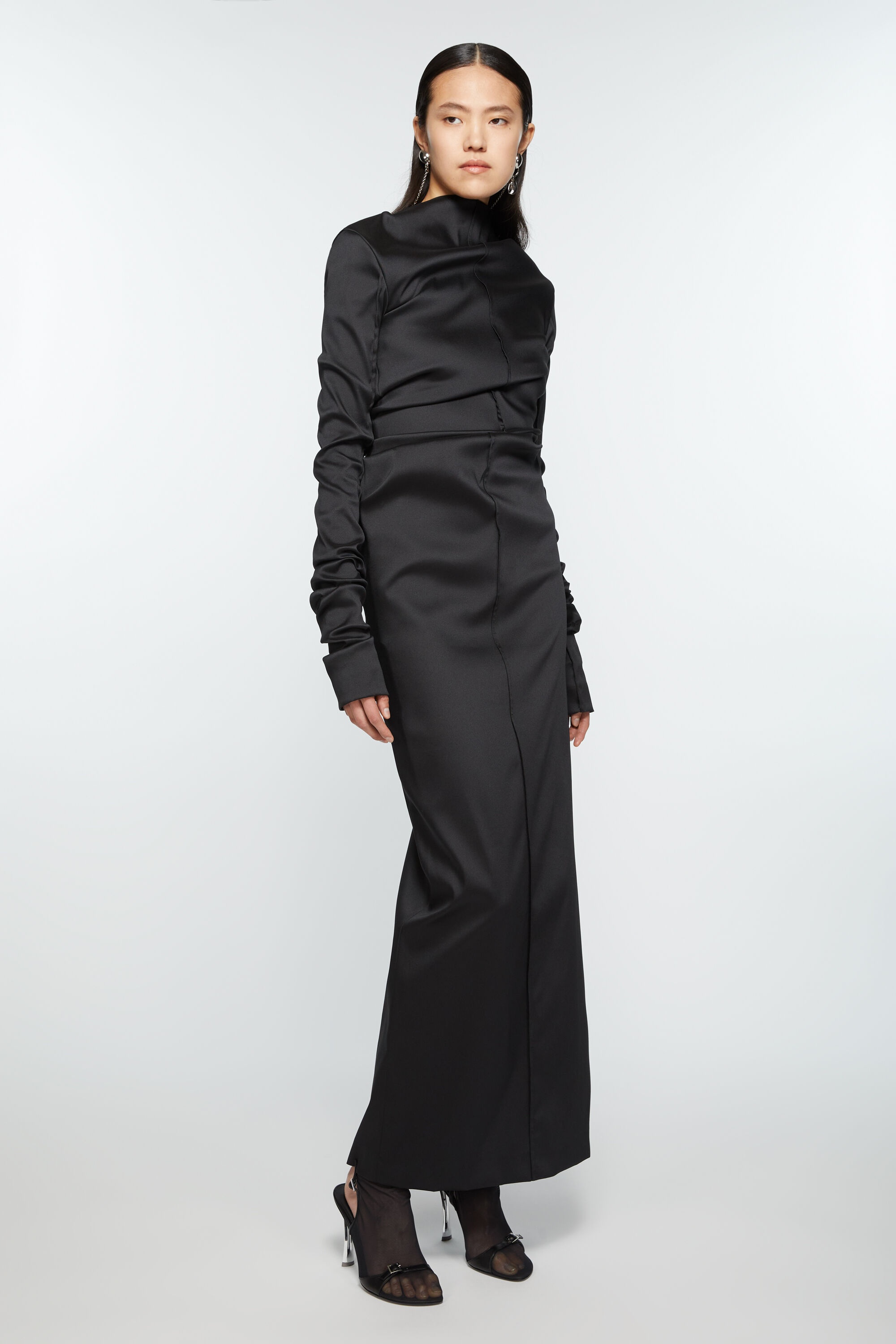 Draped dress - Black - 4