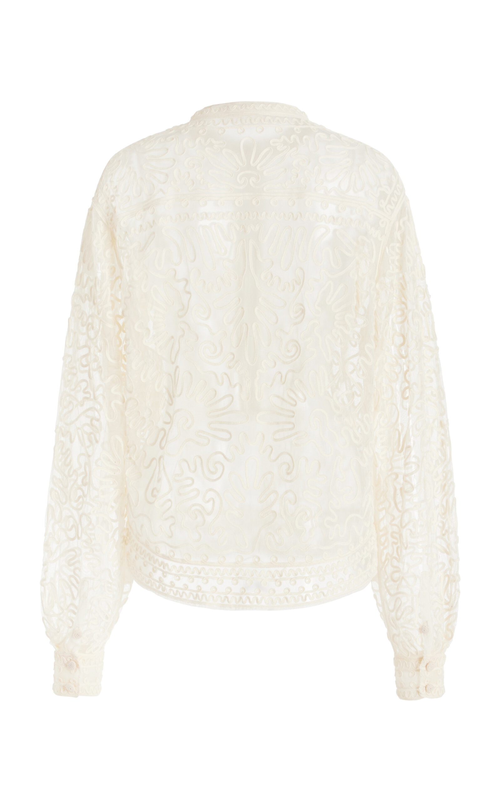 Esme Embroidered Tulle Top ivory - 3