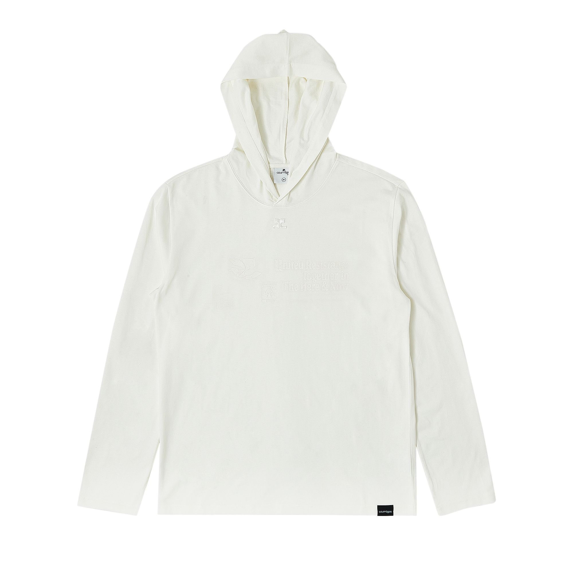 Courrèges Hooded Printed Long-Sleeve T-Shirt 'Heritage White' - 1