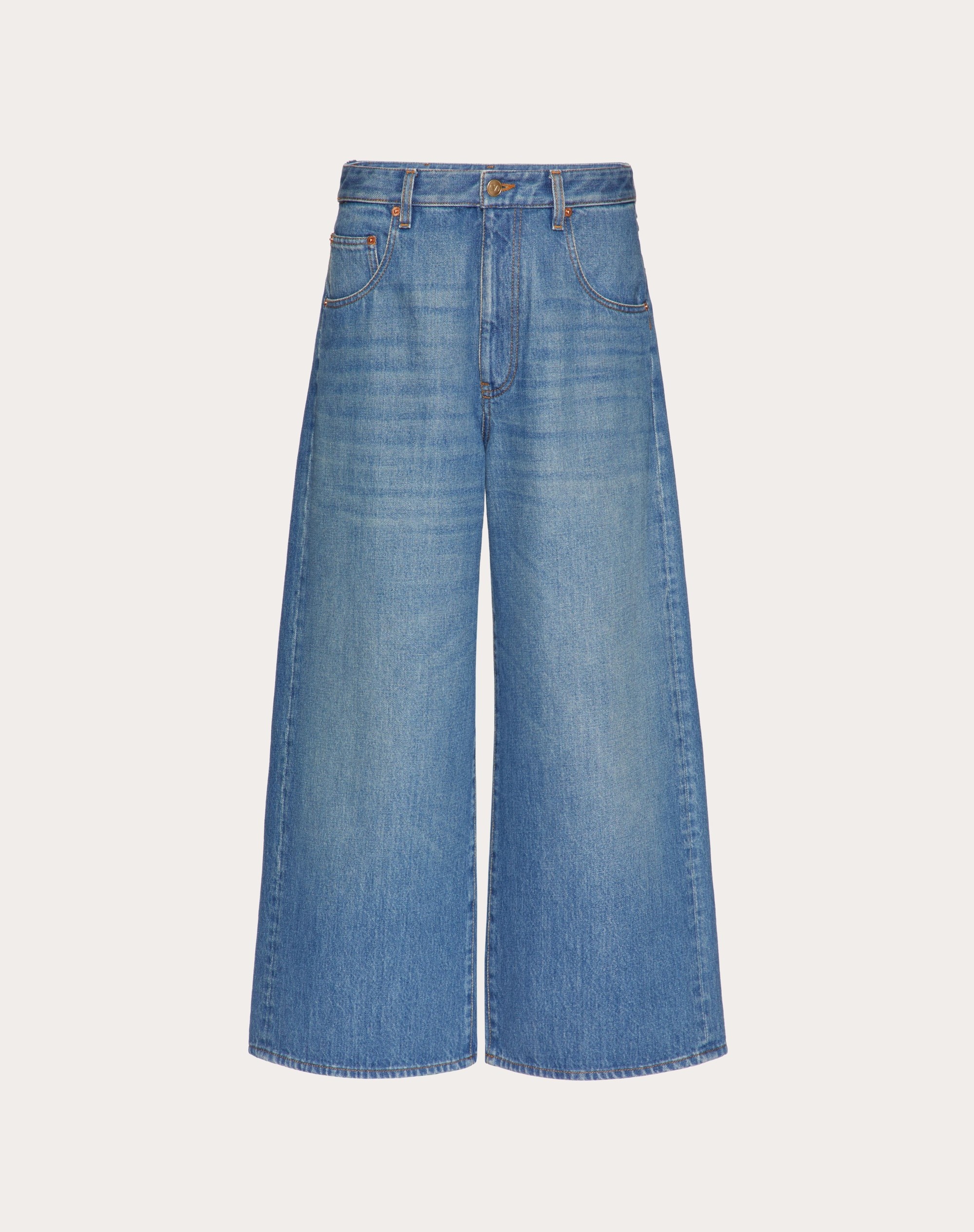 VLOGO CHAIN MEDIUM BLUE DENIM PANTS - 1