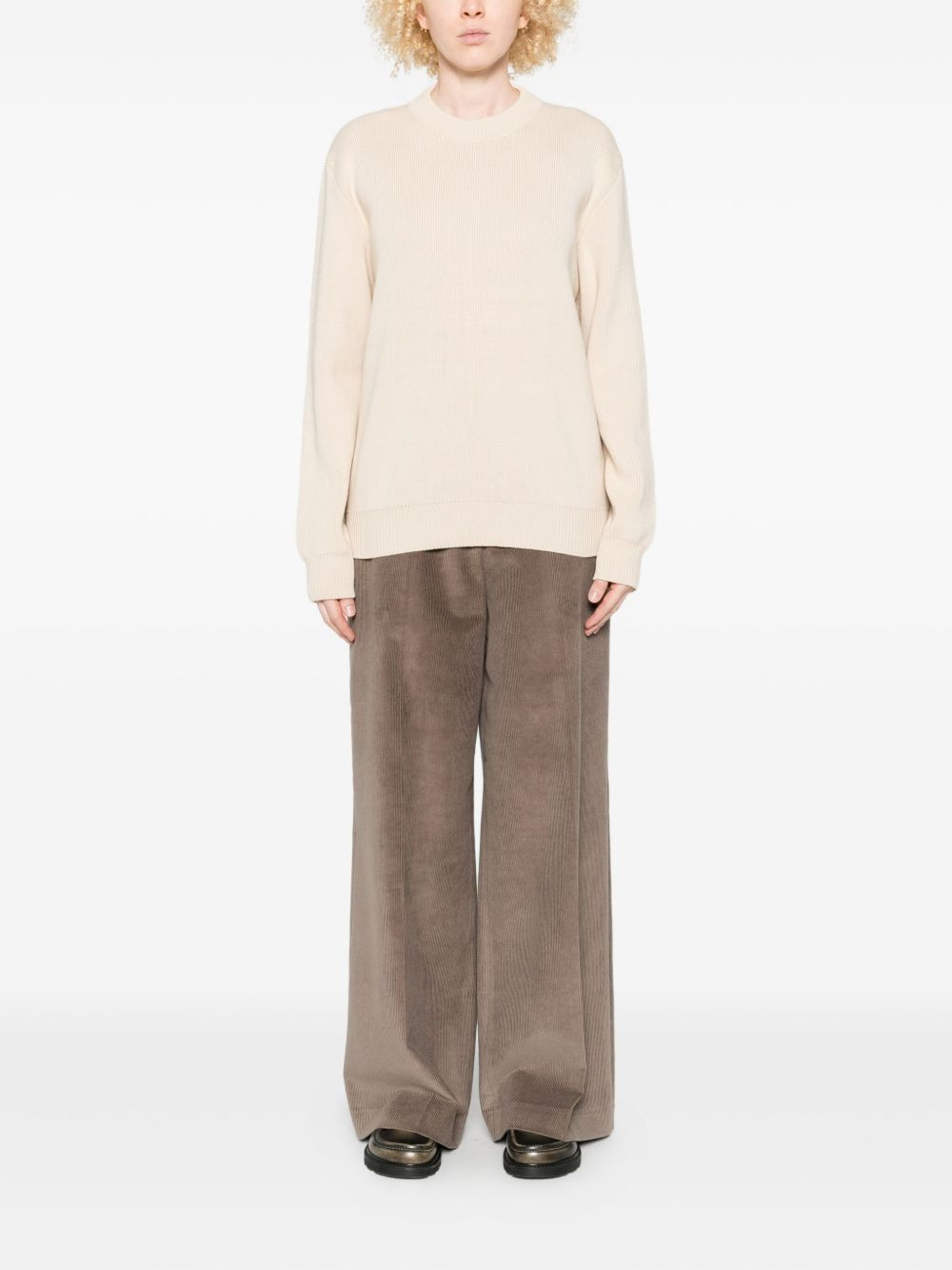 ribbed crew-neck sweater - 3