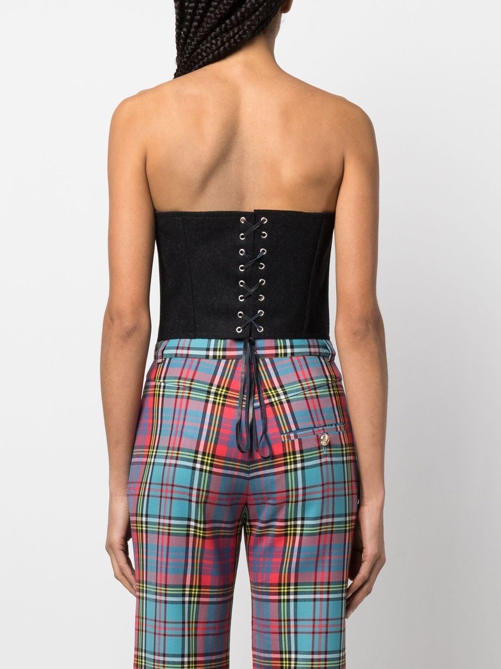 lace-up corset top - 4