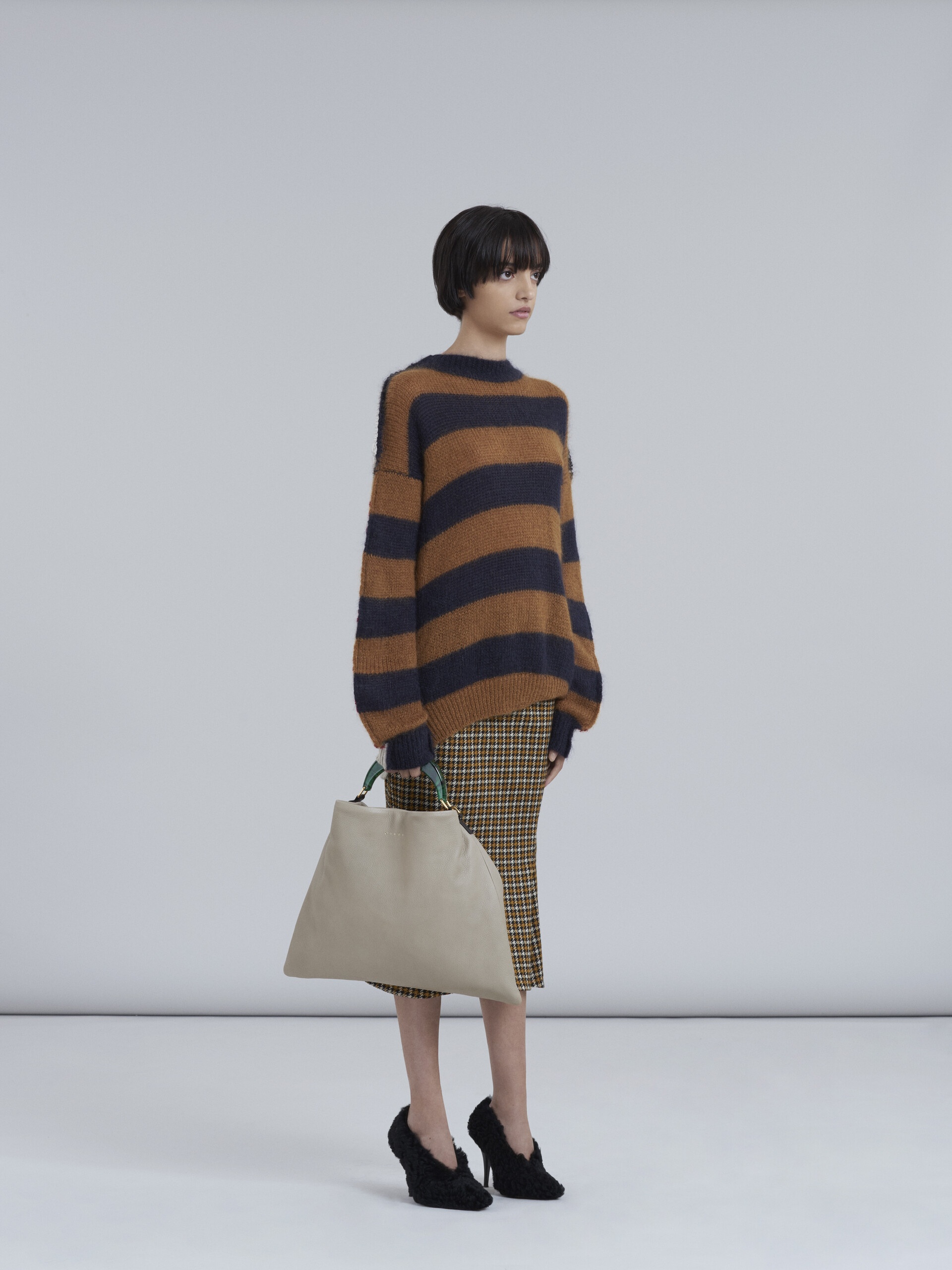 WOOL JERSEY AND CASHMERE GODET SKIRT - 5