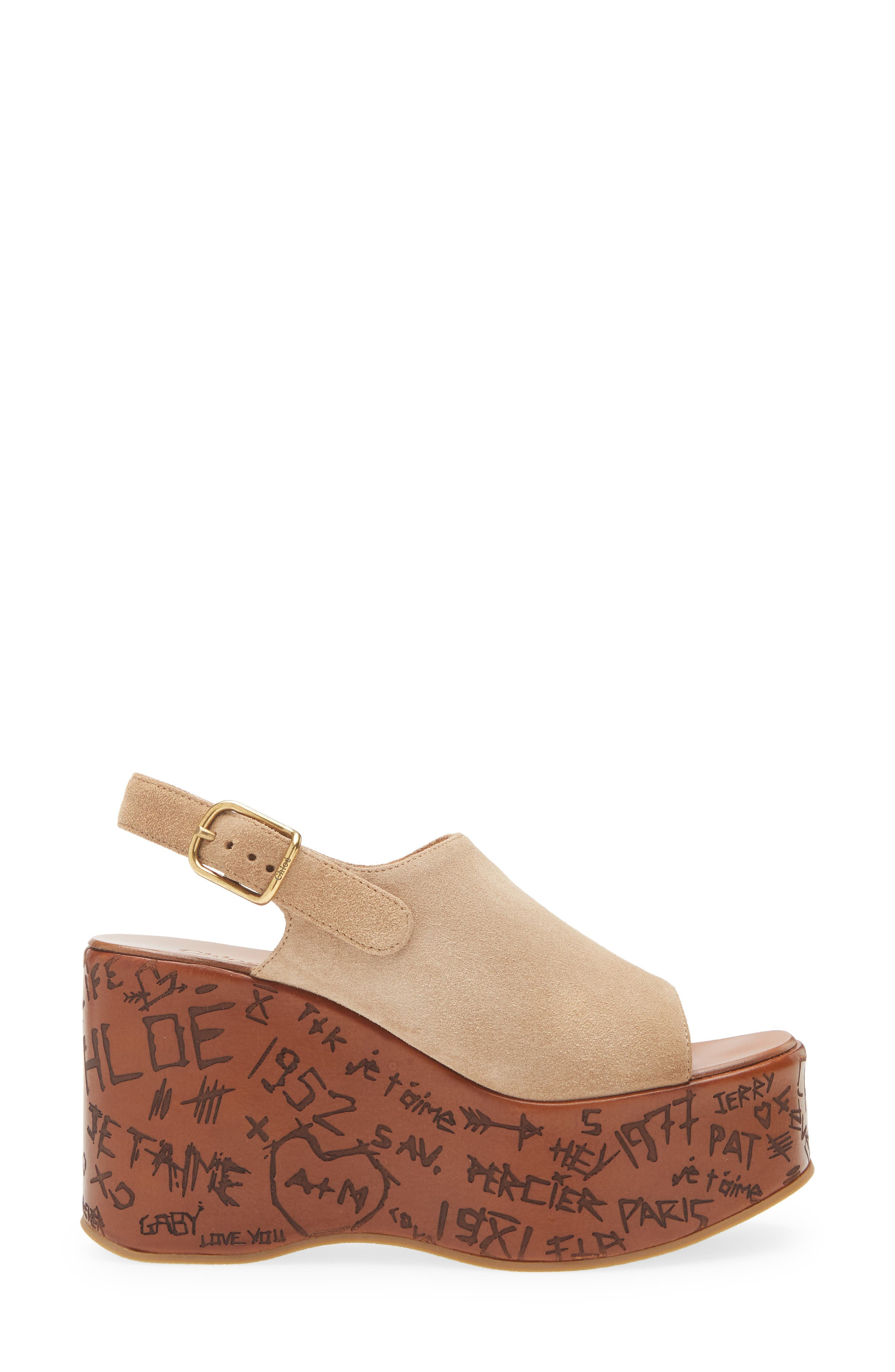 Chloé Maxime Platform Slingback Sandal in Sandy Brown at Nordstrom - 3