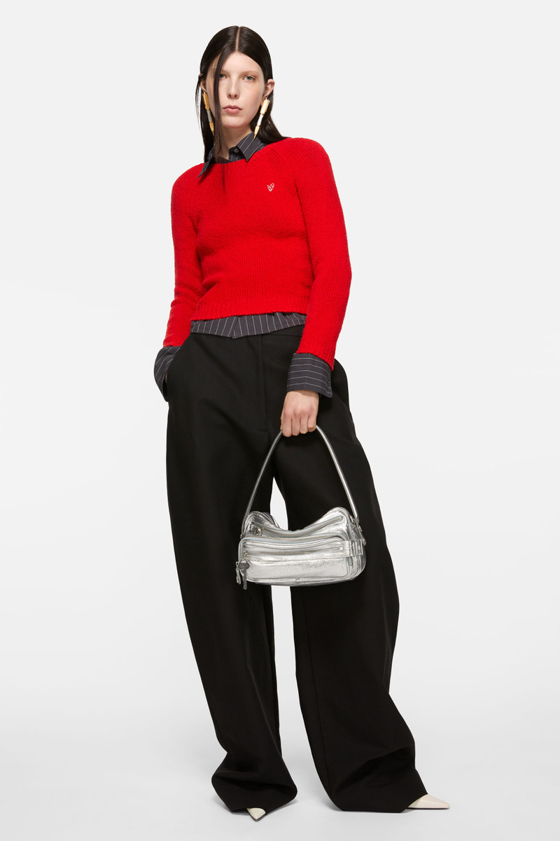 Acne Studios Cropped crewneck sweater - Bright Red outlook