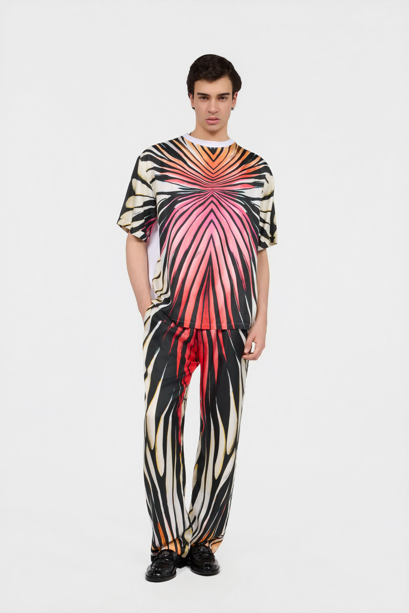 Roberto Cavalli Ray Of Paradise Print Silk T-Shirt outlook