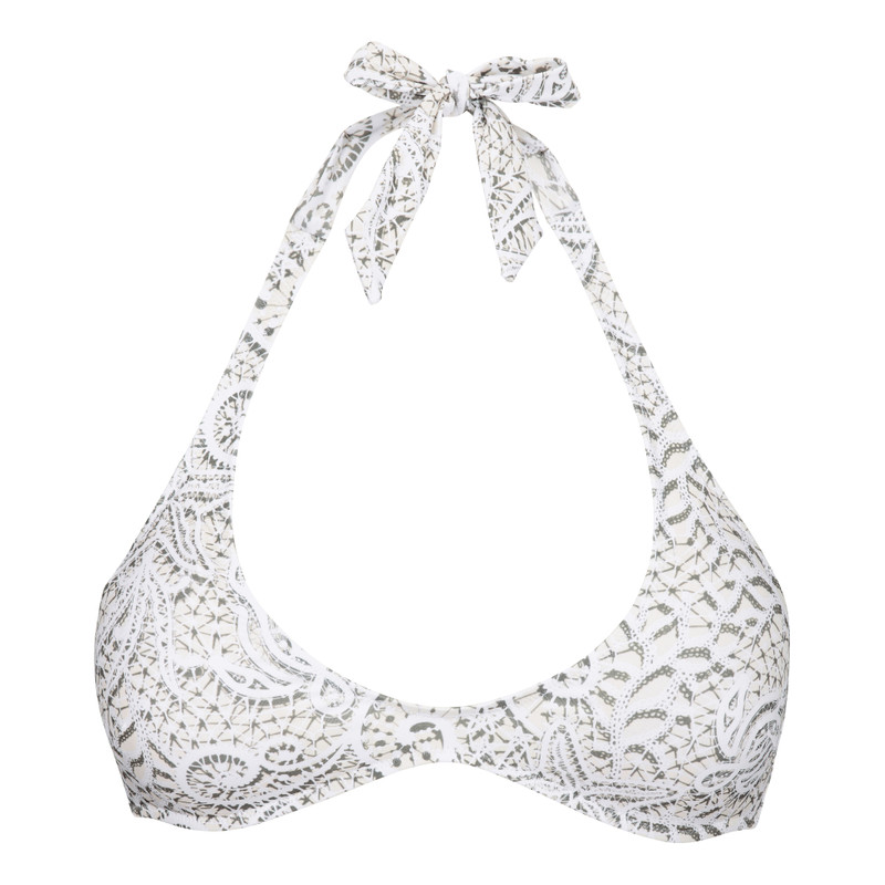 Women Rounded Neckline Bikini Top Dentelles 1