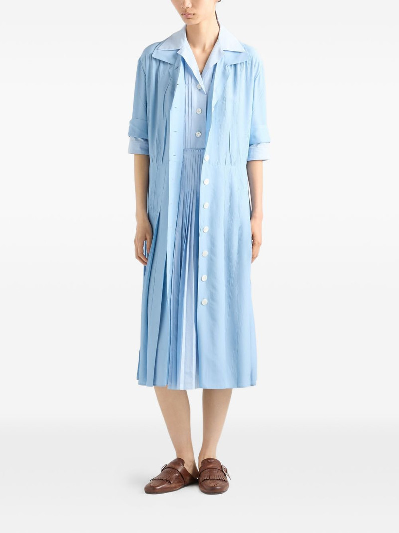 Prada pongé and poplin shirt dress outlook