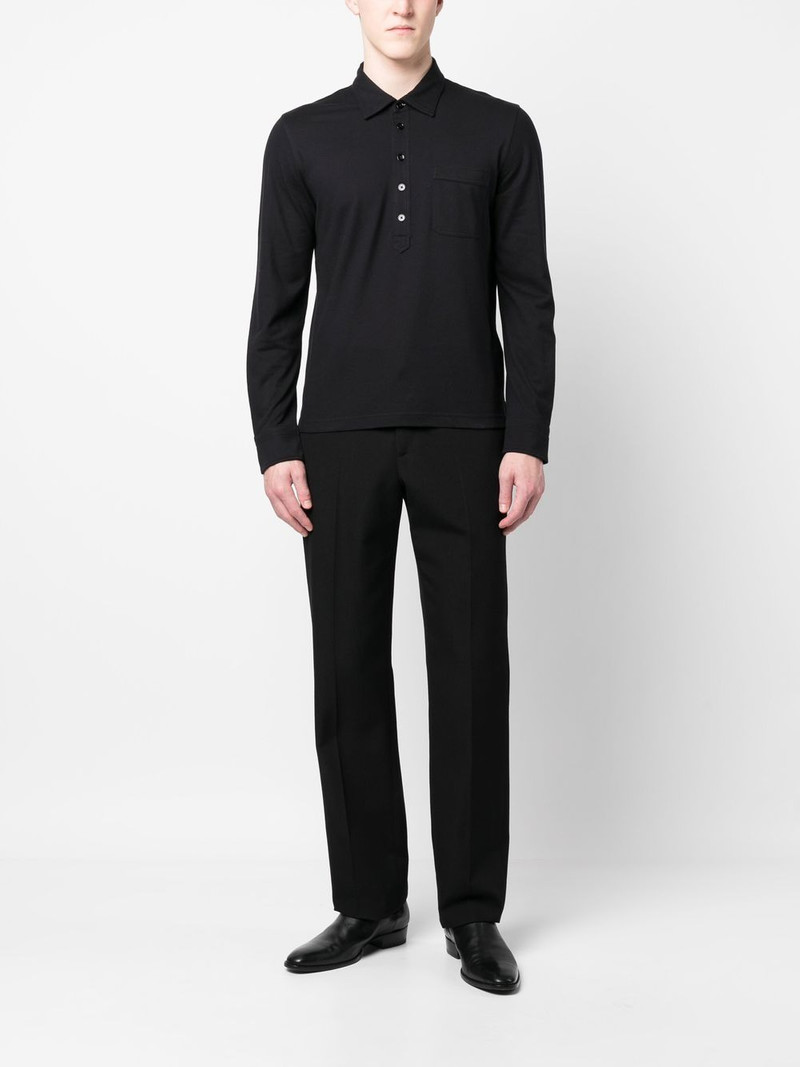 TOM FORD button-front long-sleeved polo shirt outlook