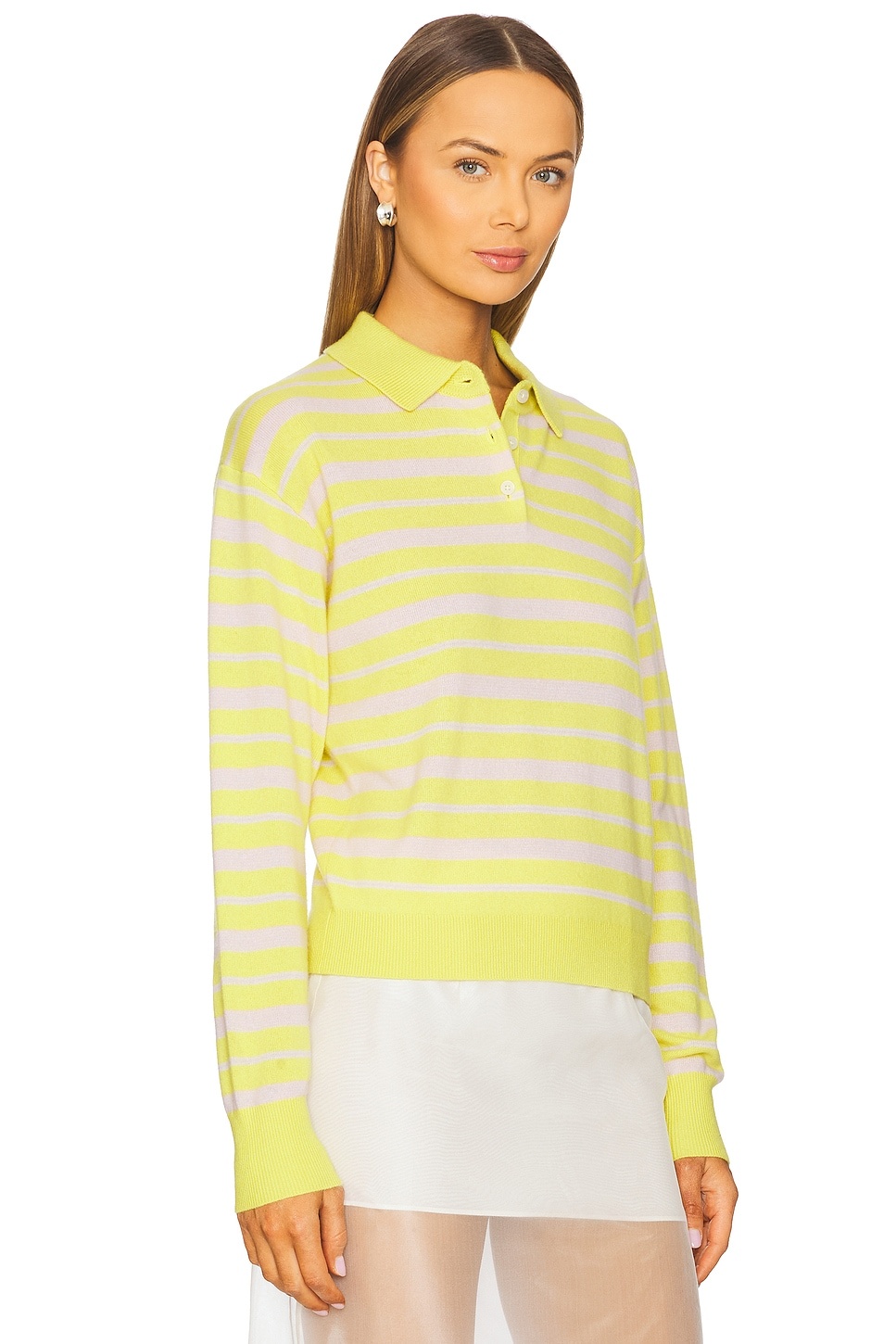 Collegiate Stripe Polo Cashmere Sweater - 2