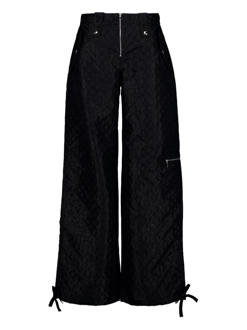 monogram tie-detail trousers 1