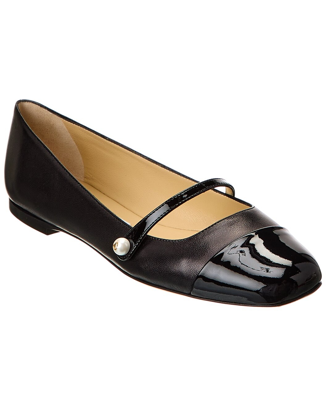 Jimmy Choo Elisa Leather & Patent Flat - 1