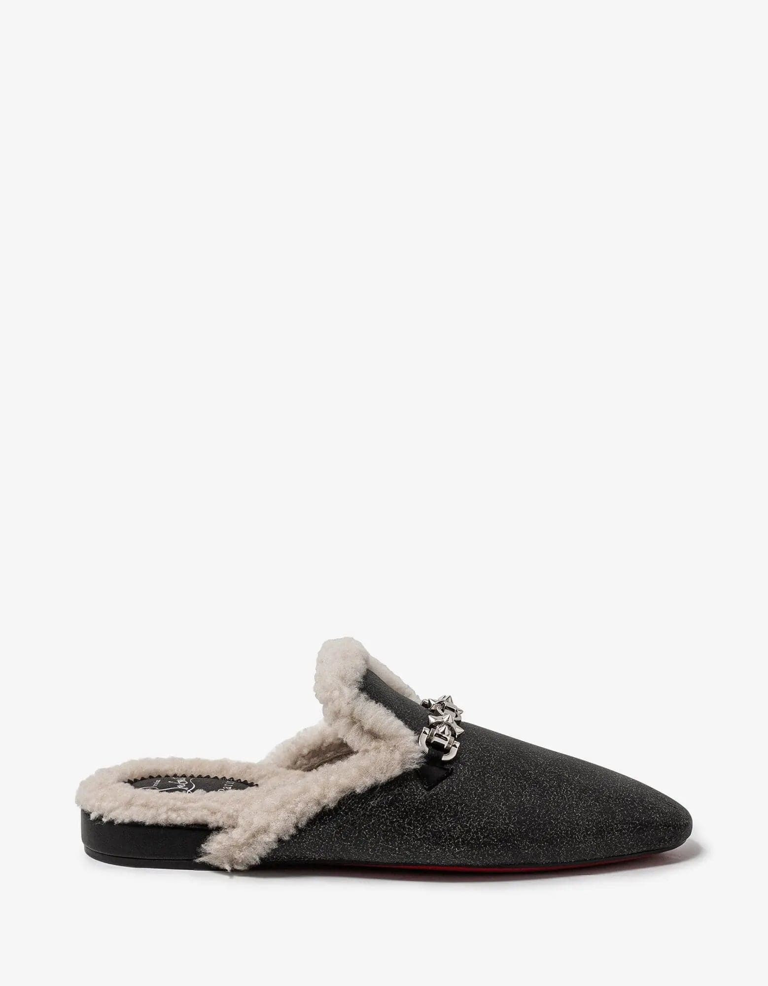 Christian Louboutin Woolito Swing Black Nappa Leather Mules - 2