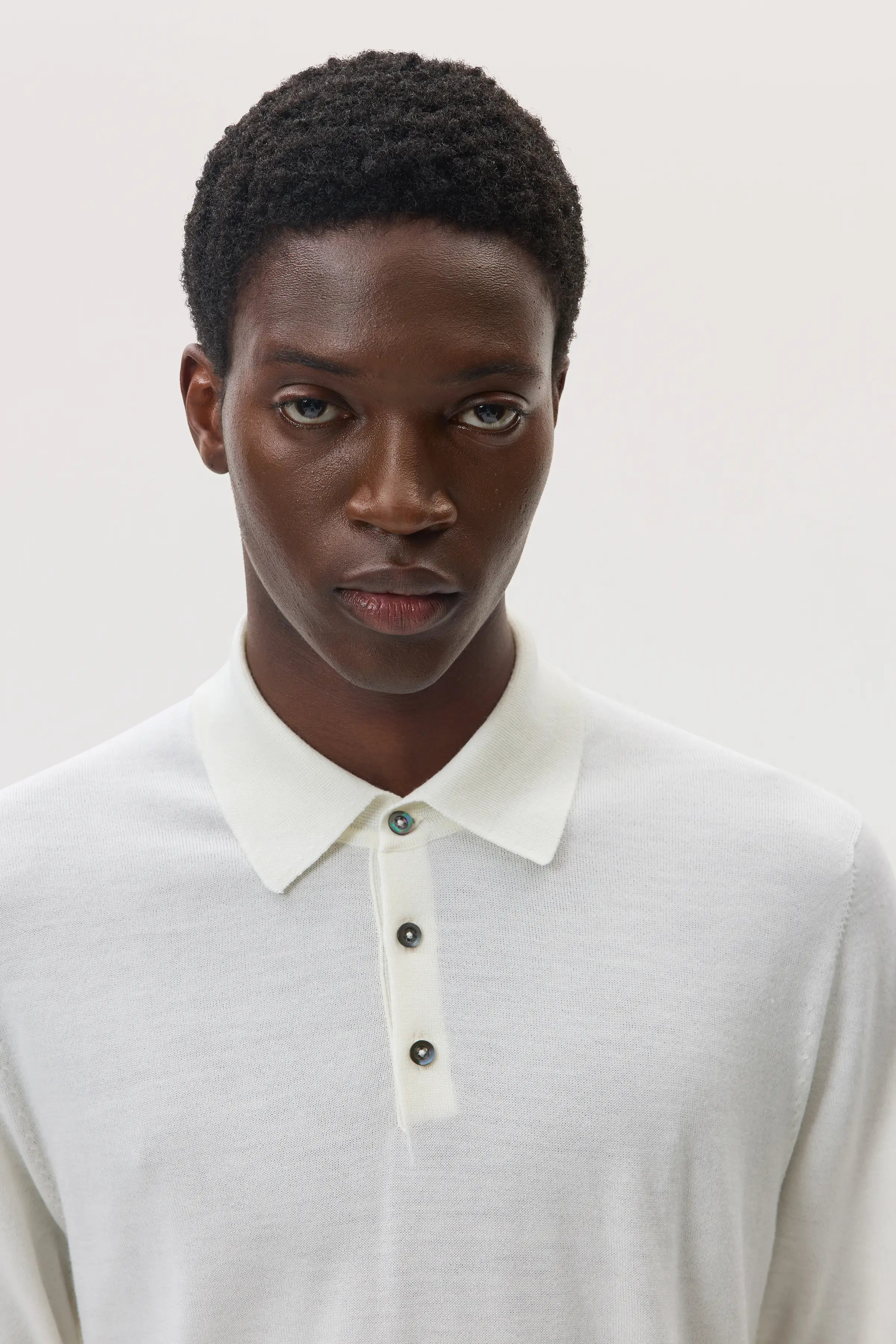 Superfine Merino White Polo Shirt - 3