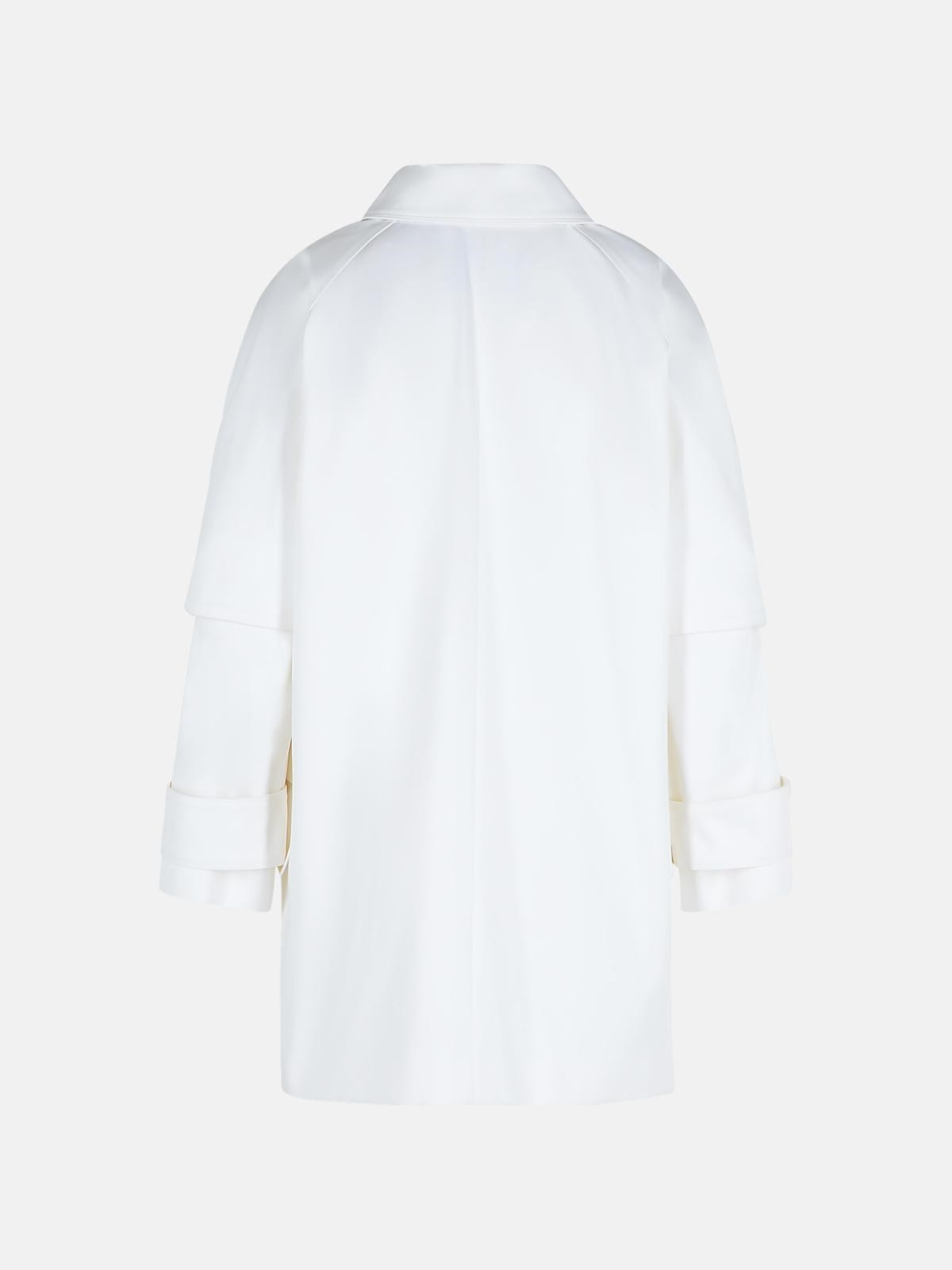 'BABA' WHITE COTTON RAINCOAT - 3