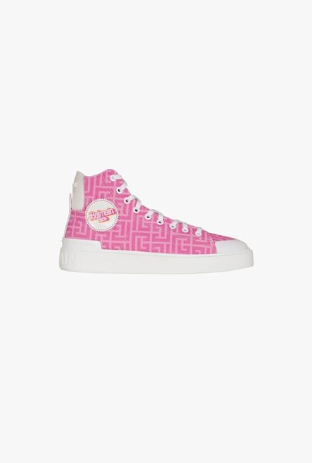 Balmain x Barbie - Pink canvas high-top B-Court sneakers - 1