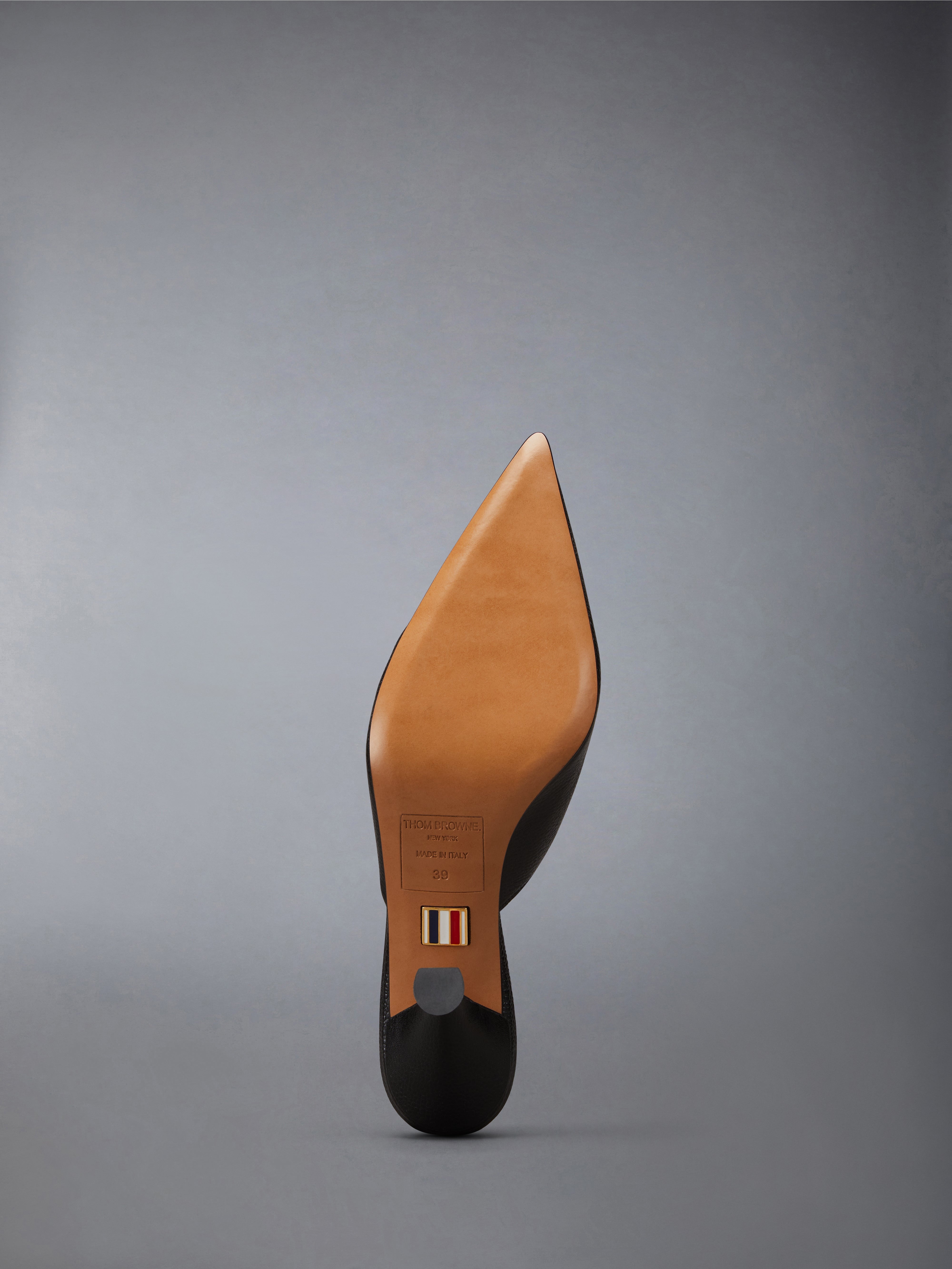 PEBBLE GRAIN CUT OUT PENNY LOAFER MULE - 5