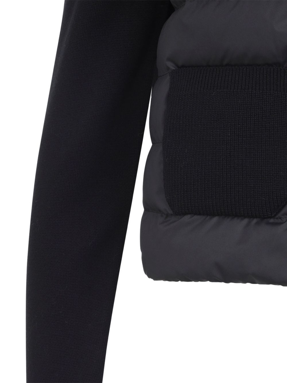 wool-panel quilted jacket - 4