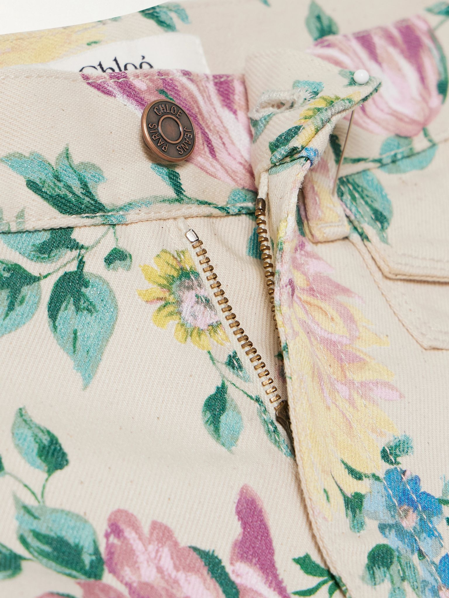 Floral-print high-rise straight-leg jeans Green - 5