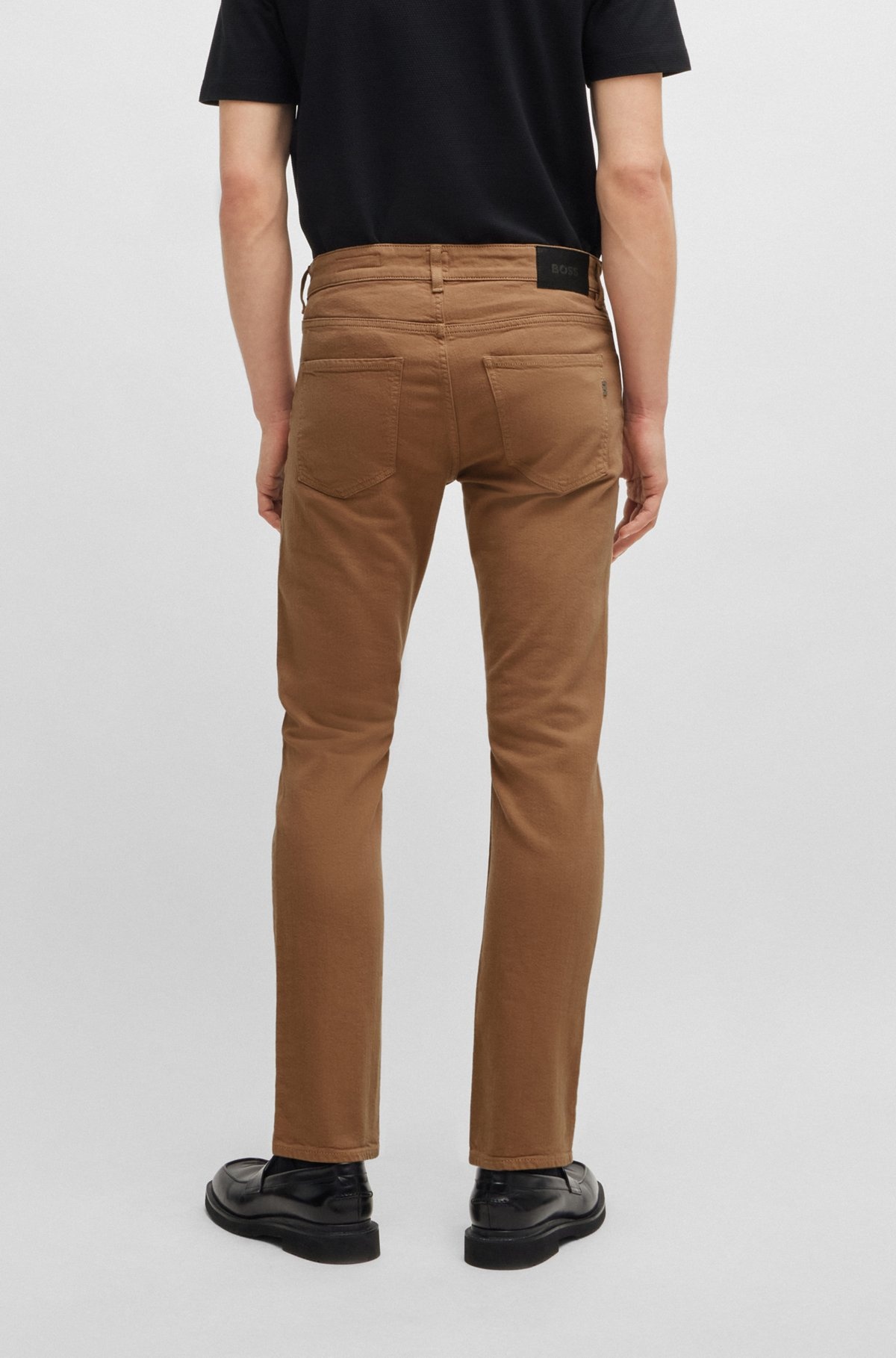 SLIM-FIT JEANS IN BLACK MECHANICAL-STRETCH DENIM - 4