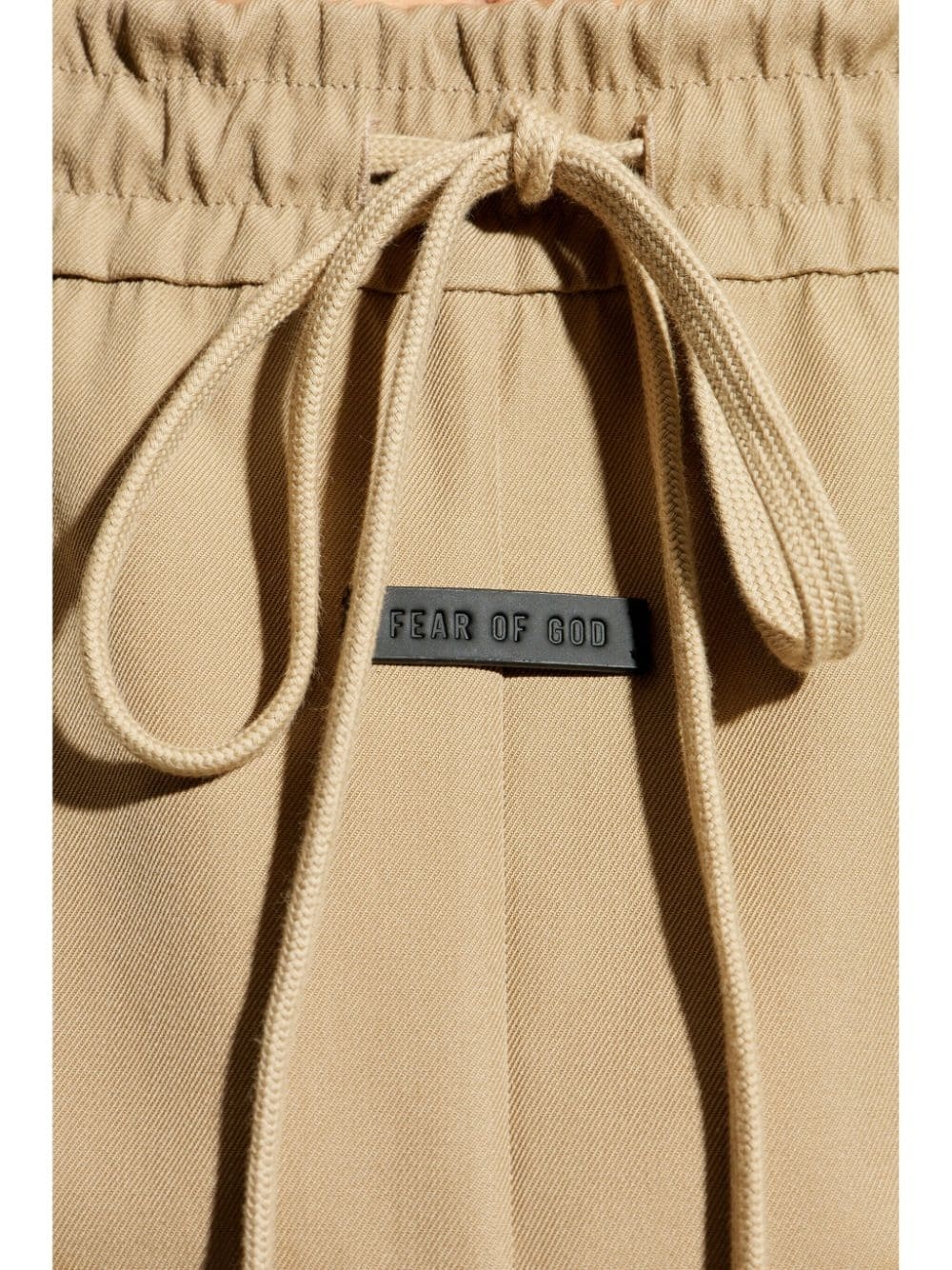 logo-patch wool trousers - 5