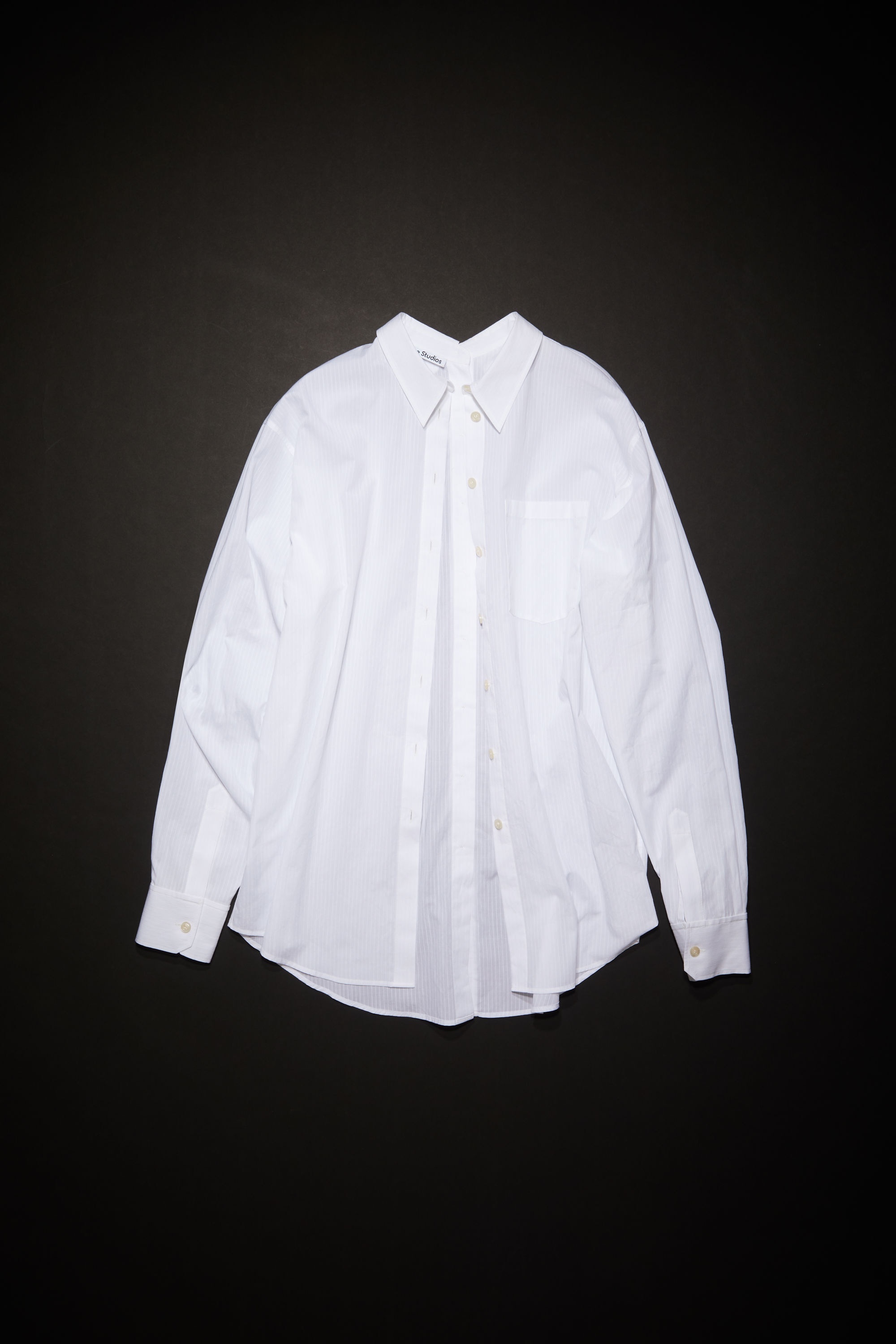 Striped button-up shirt - White - 1