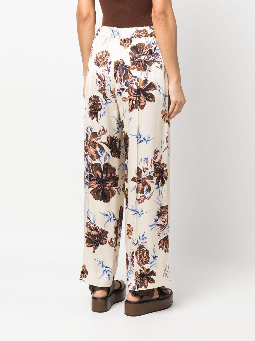 floral-print wide-leg trousers - 4
