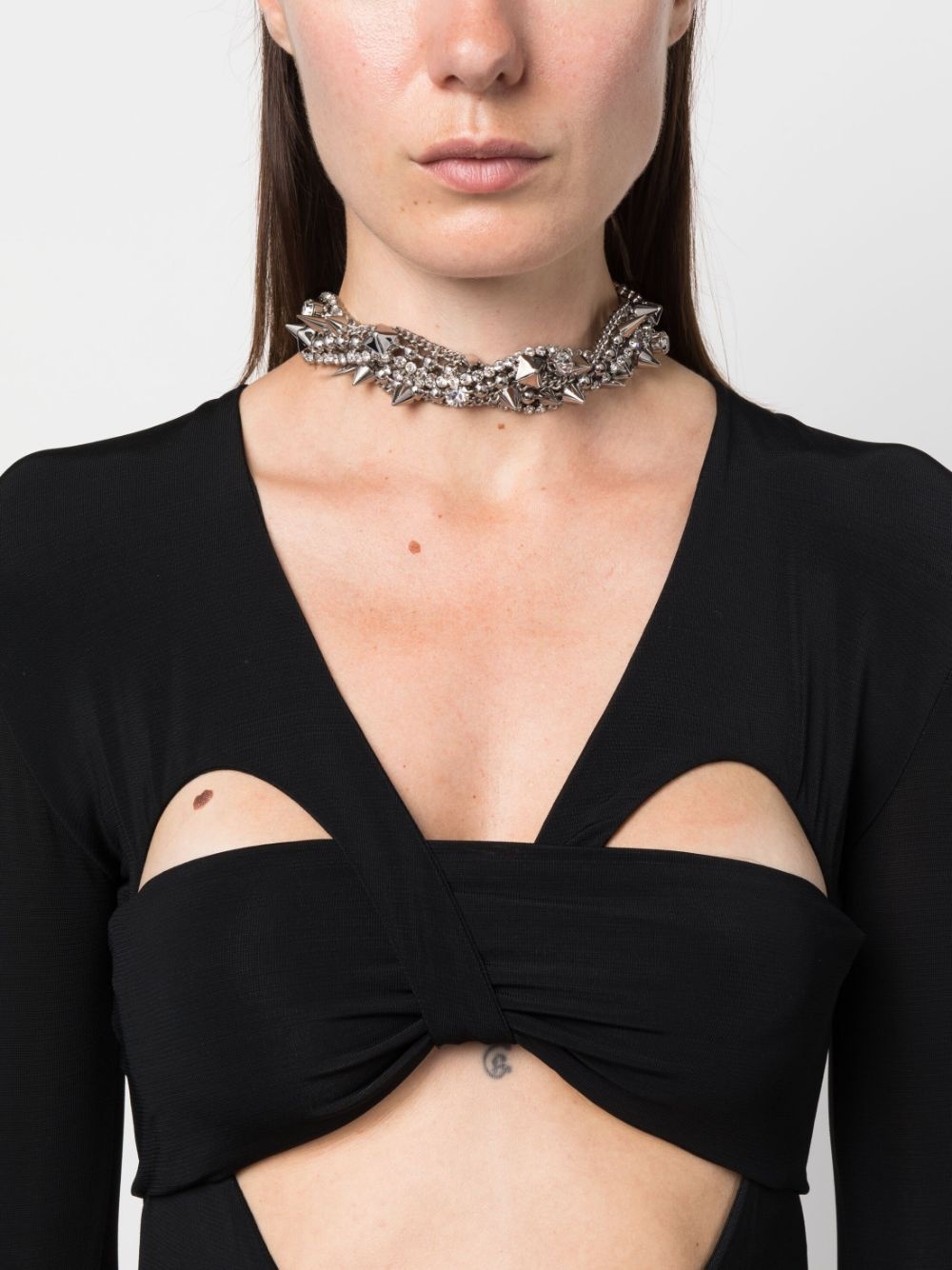 Crystal-embellished choker necklace - 2