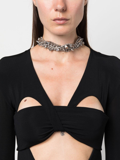 Alessandra Rich Crystal-embellished choker necklace outlook