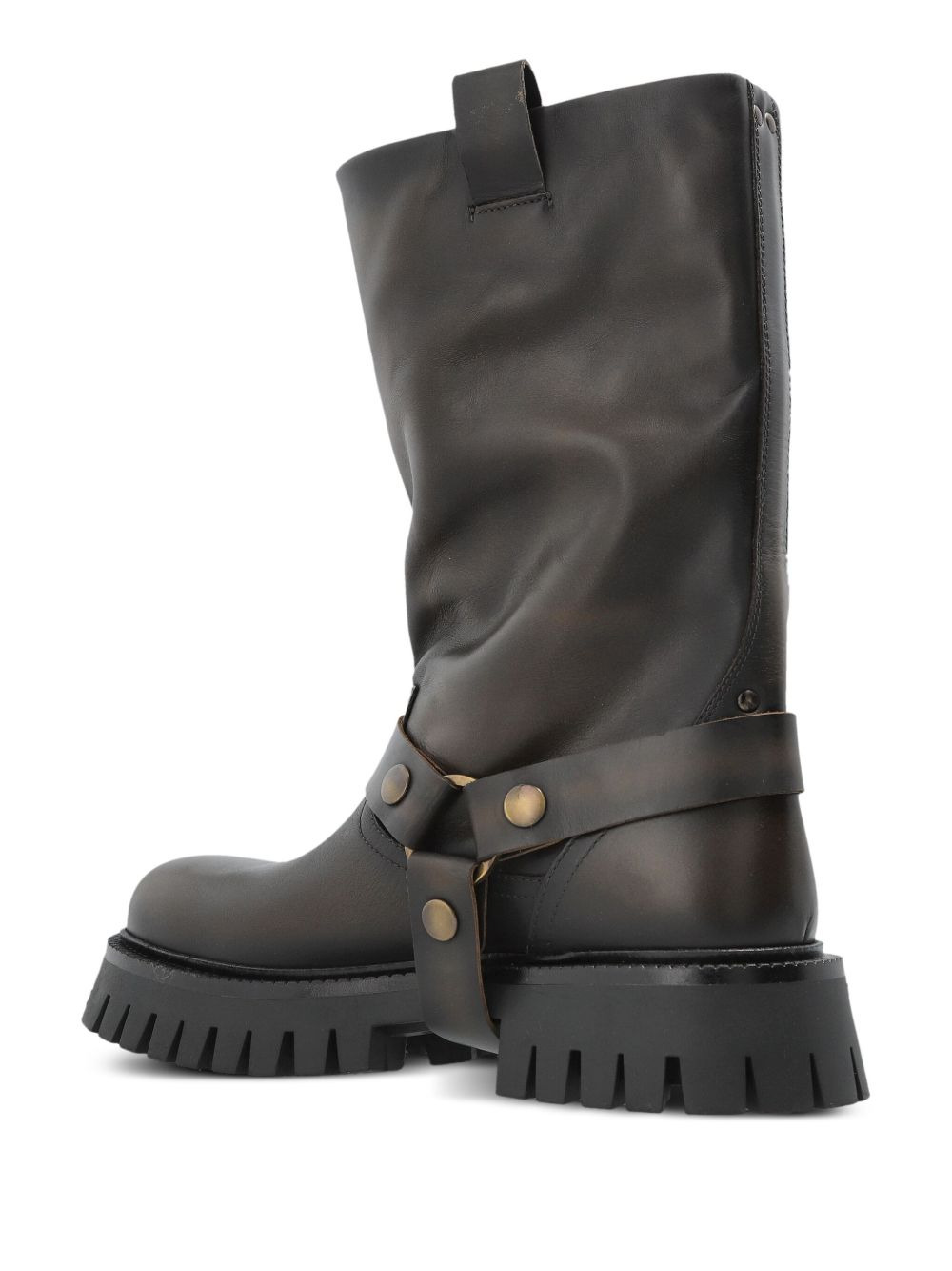 Kurt Chunky buckle-strap leather boots - 3