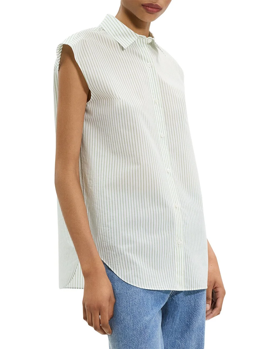 Theory Sleeveless Boyfriend Shirt - 1