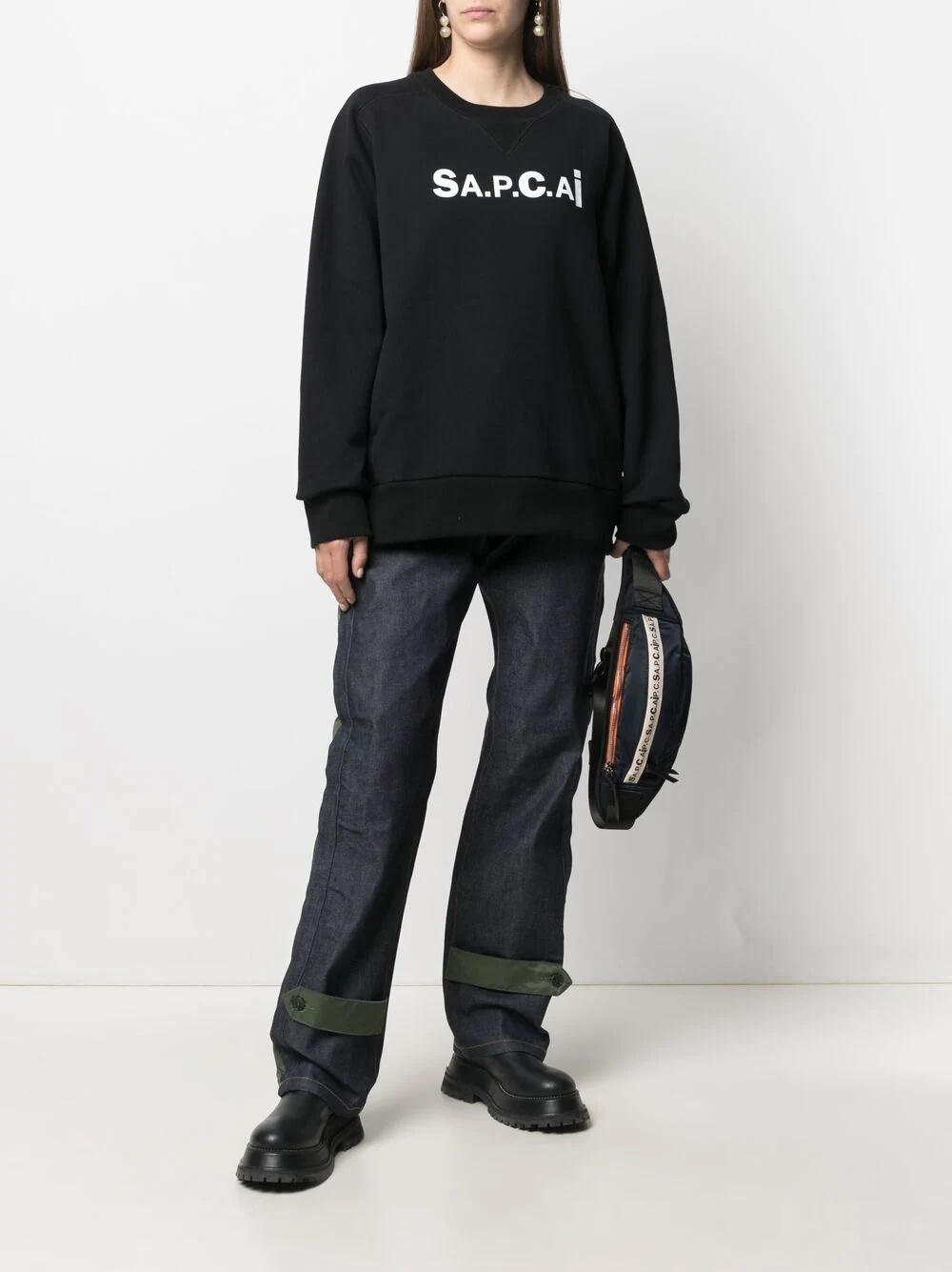 x Sacai logo-print sweatshirt - 3