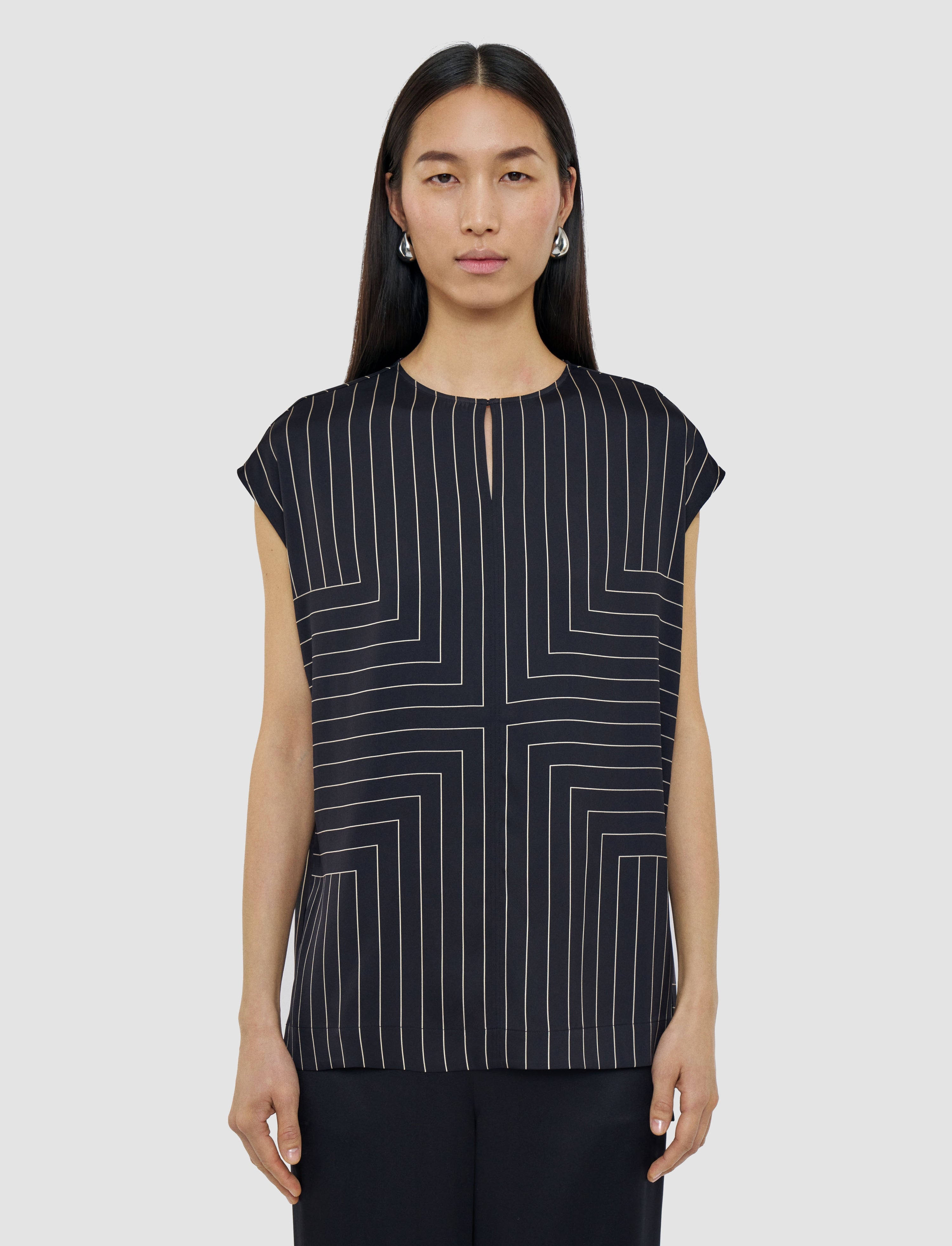 Louison Geometric Print Silk Top - 3