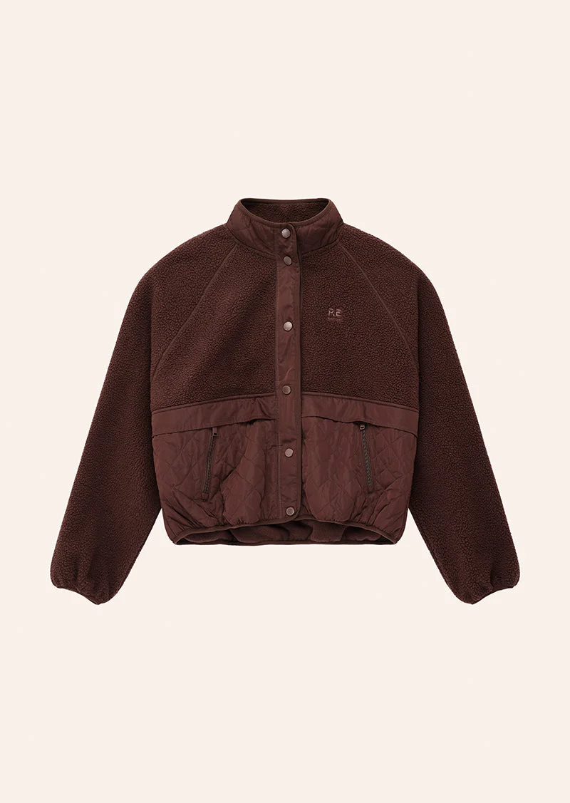 TECHNIQUE QUILT JACKET IN MAHOGANY - 1