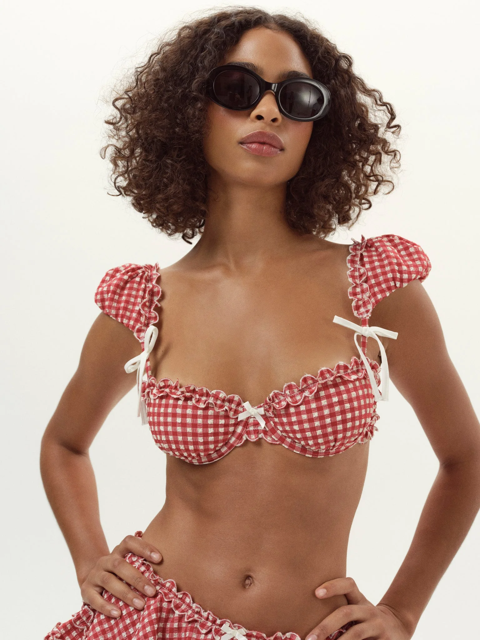 Alison Puff Sleeve Bikini Top - 1