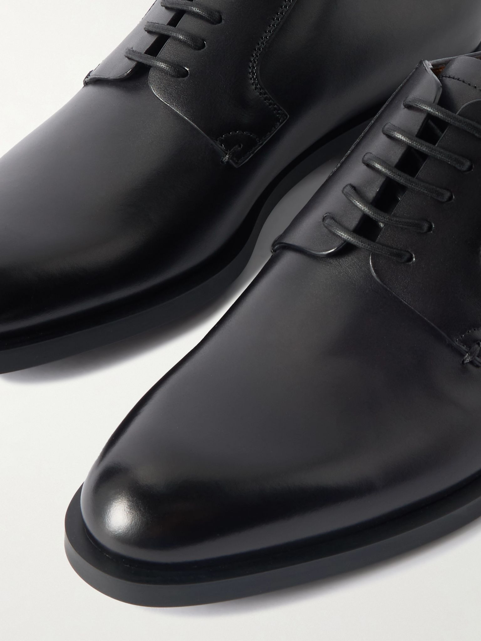 Leather Derby Shoes Black - 5