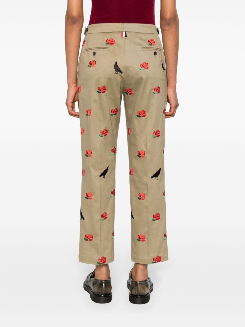 mid-rise tailored twill trousers - 4