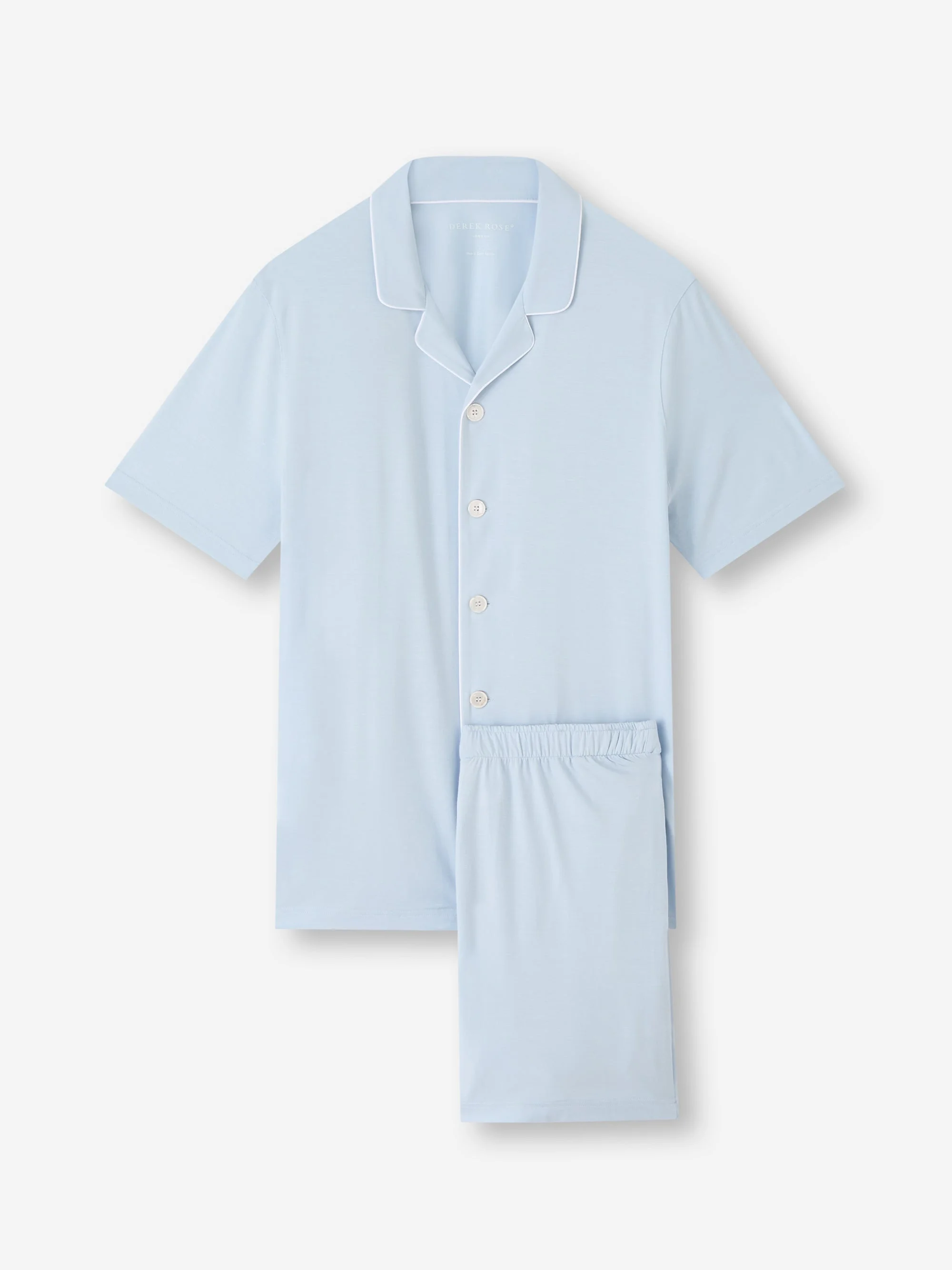 Men's Short Pajamas Basel Micro Modal Stretch Light Blue - 1