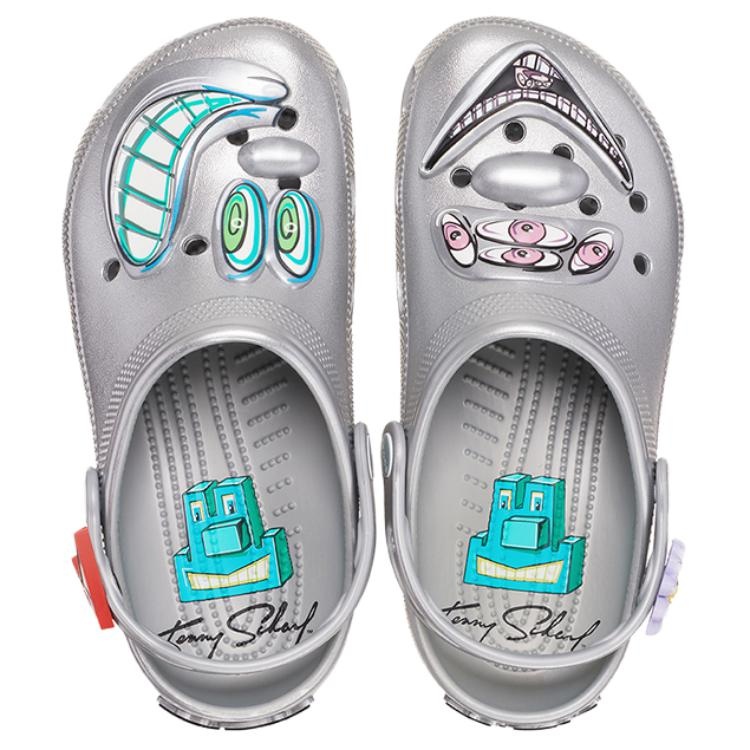 Crocs x Kenny Scharf Classic Clog 'Silver' 209487-040 - 4