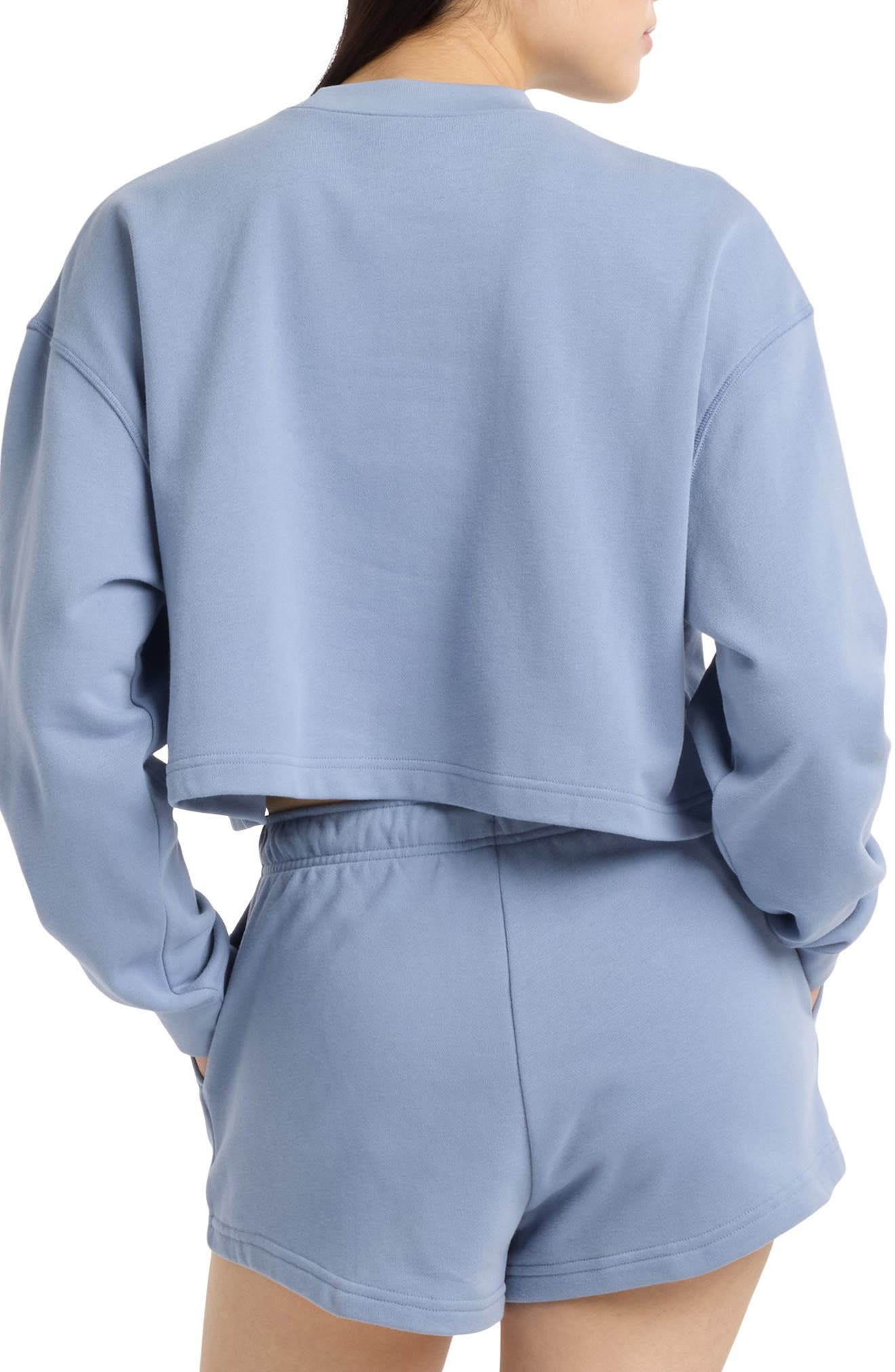 New Balance Coastal Fleece Oversize Crop Crewneck Sweatshirt in Dusk Shower at Nordstrom - 2