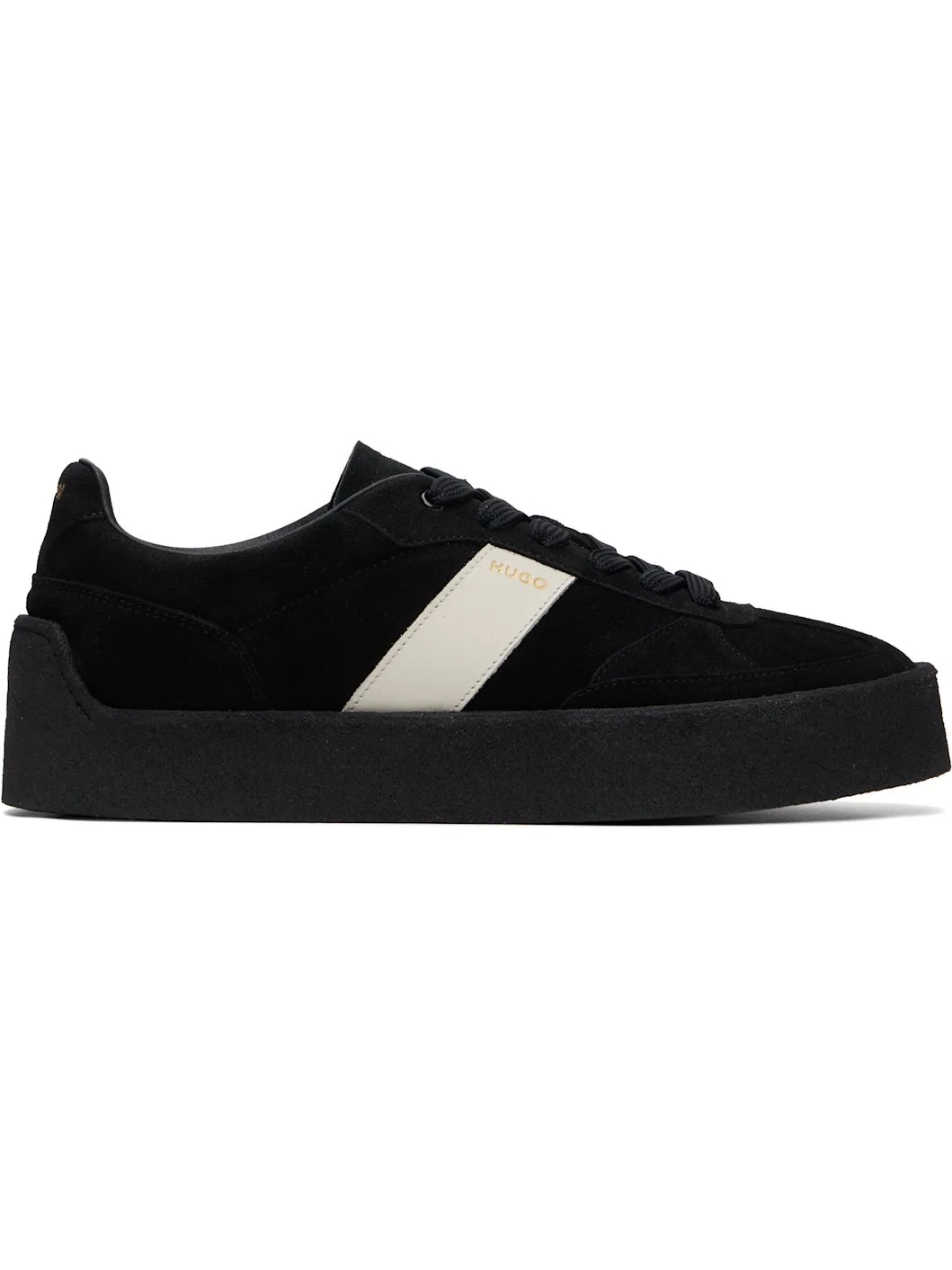 Black Suede Side Stripe Sneakers - 1