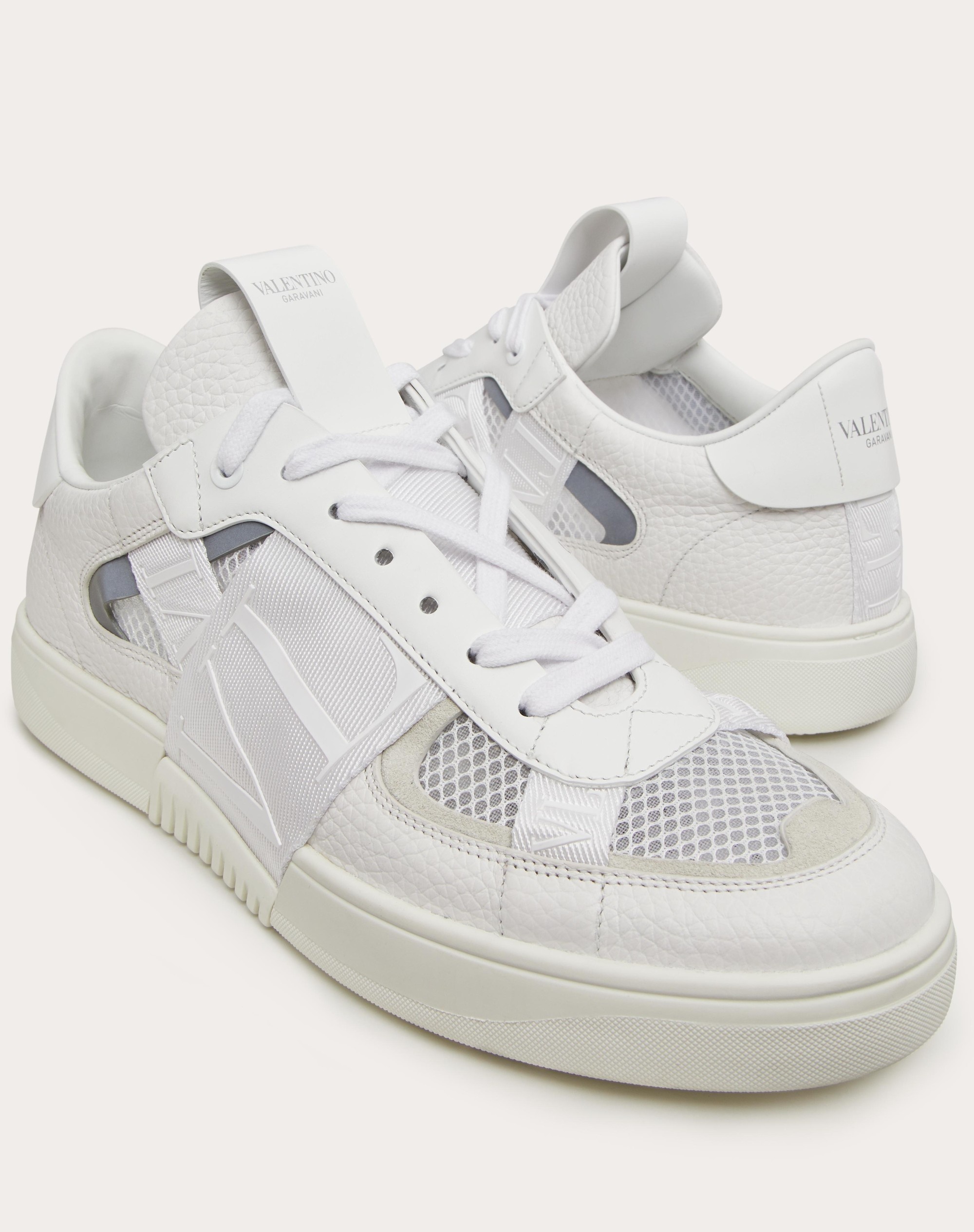 VL7N LOW-TOP SNEAKERS IN CALFSKIN AND MESH FABRIC WITH BANDS - 5